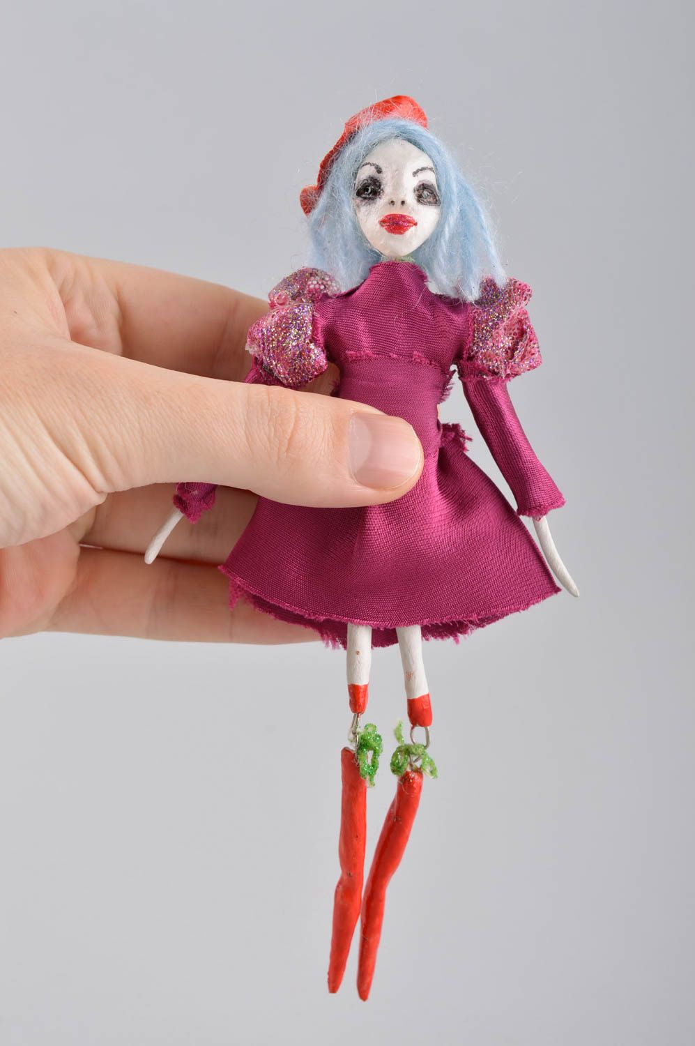 Авторская кукла игрушка ручной работы дизайнерская кукла монстрик керамическая фото 4