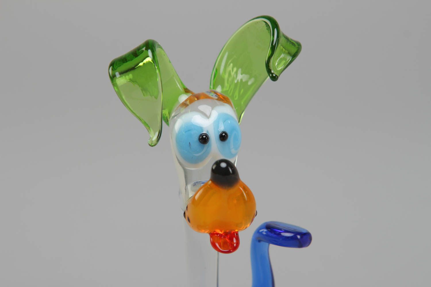 Figurine miniature en verre au chalumeau multicolore décorative faite main Chien photo 2