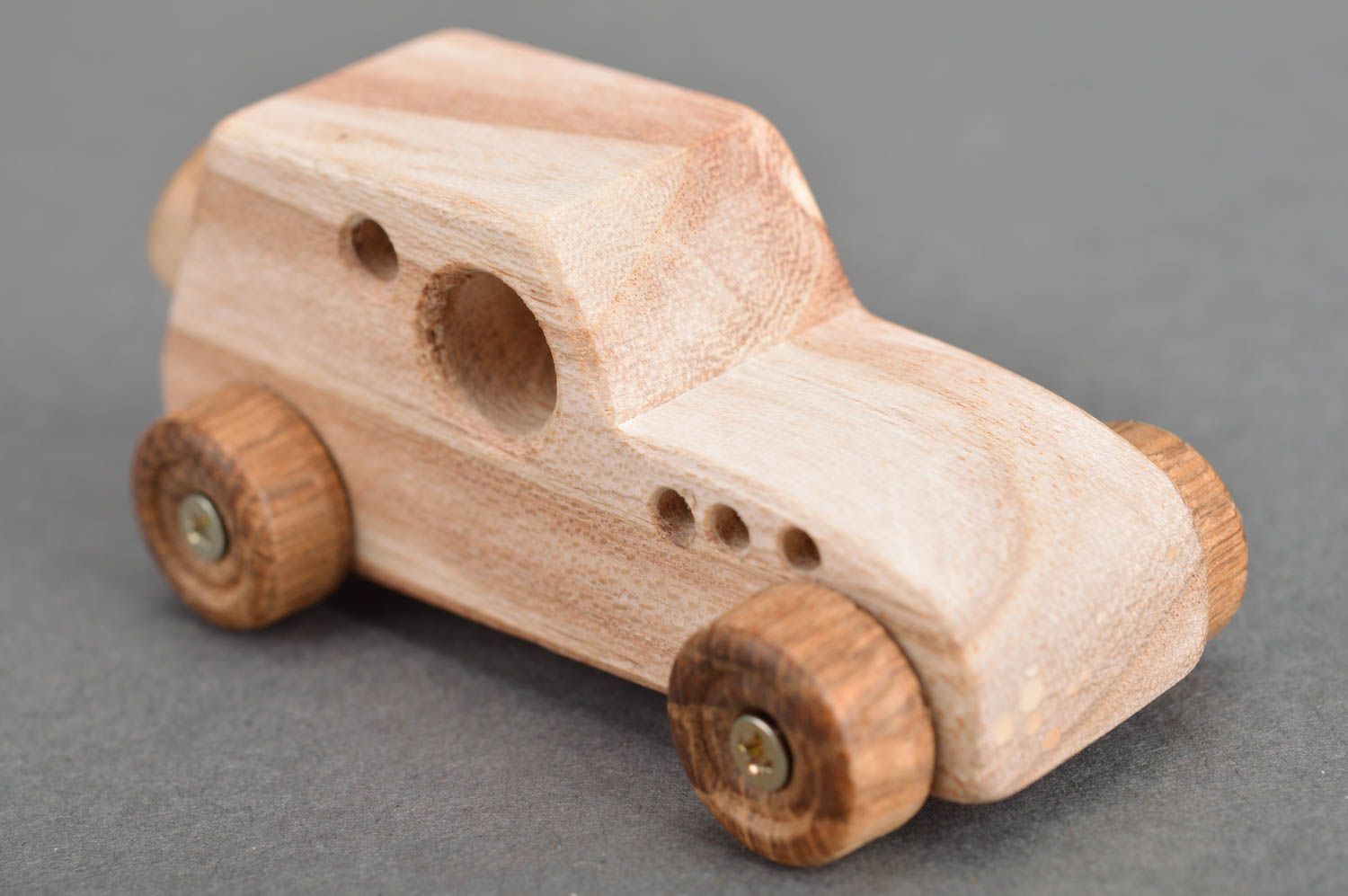 Beautiful unusual handmade eco wooden toy car for children over 6 years old photo 1