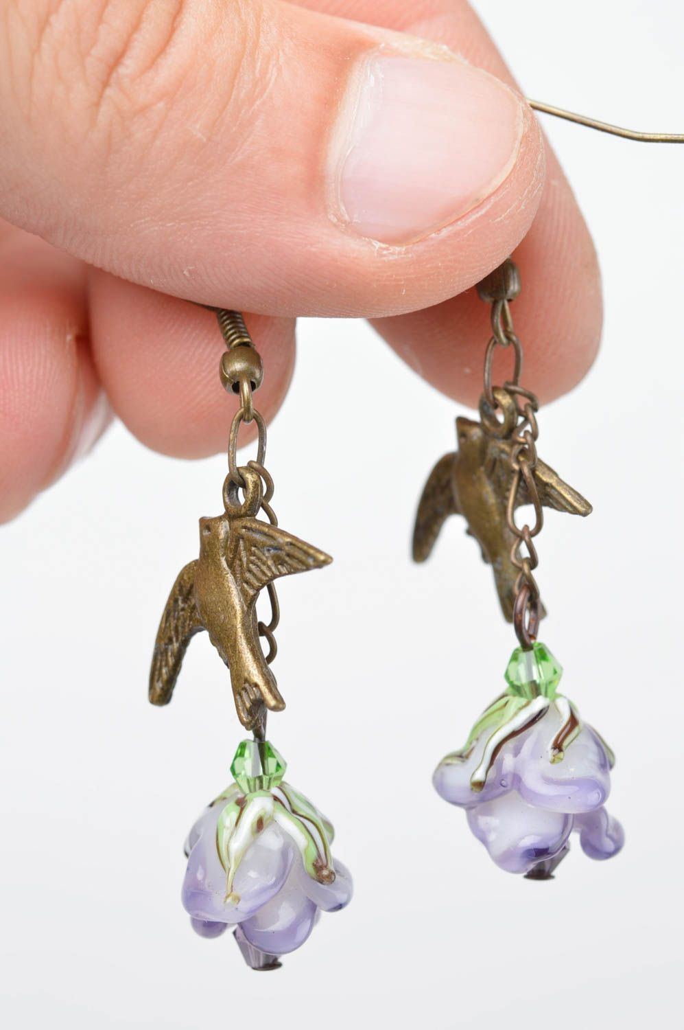 Beautiful handmade glass earrings homemade lampwork earrings gifts for her photo 5