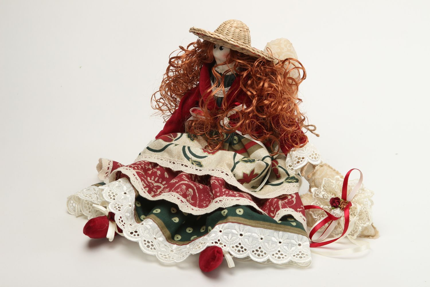 Muñeca artesanal de tela decoración de interior juguete decorativo hecho a mano foto 2