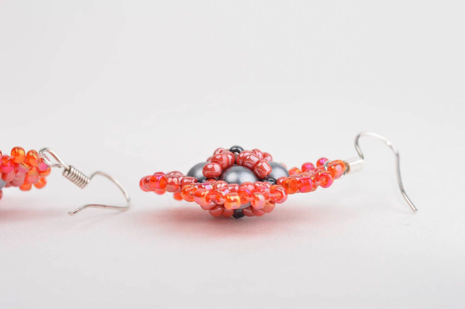 Fashion bijouterie handmade earrings with charms elegant earrings made of beads photo 4