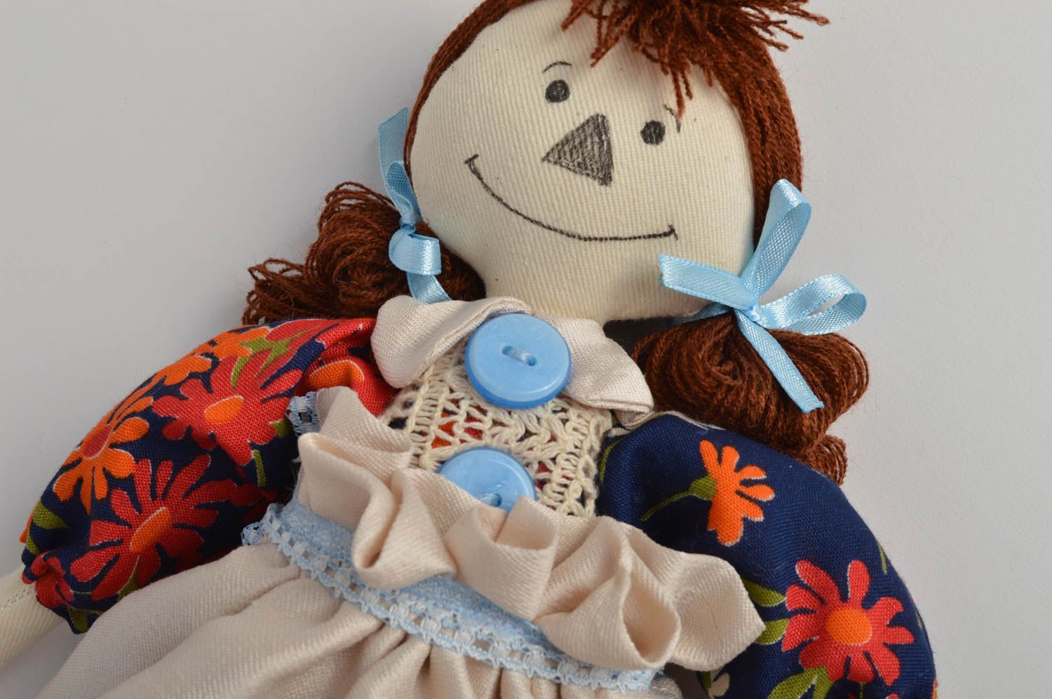 Beautiful author`s soft handmade fabric doll Hostess gift for girl photo 3