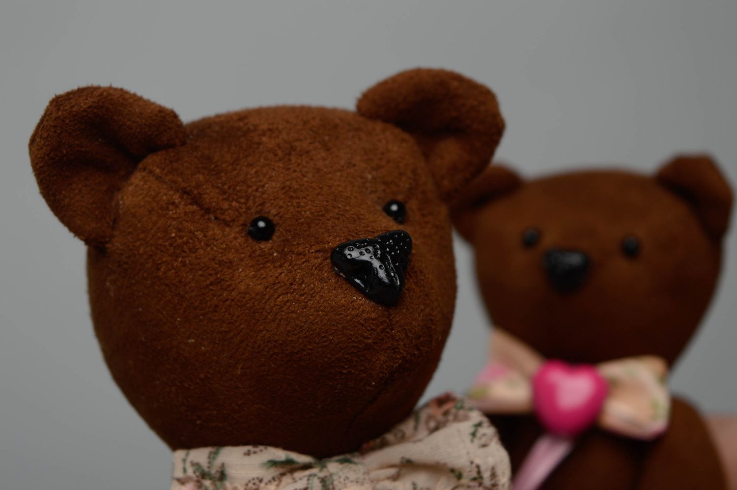 Мягкая текстильная игрушка медведь коричневый фото 2