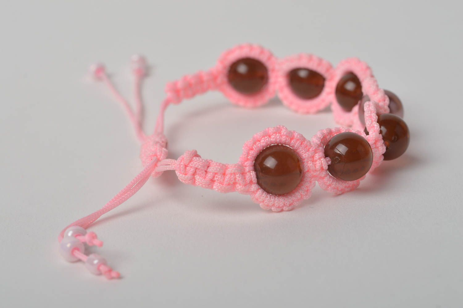 Unusual wove bracelet wrist handmade bracelet stylish accessory for girls photo 3