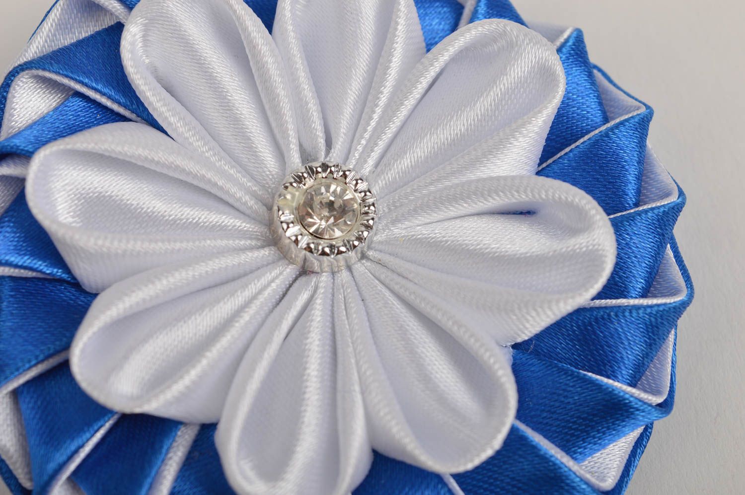 Beautiful handmade textile barrette kanzashi flower hair clip gifts for her photo 5