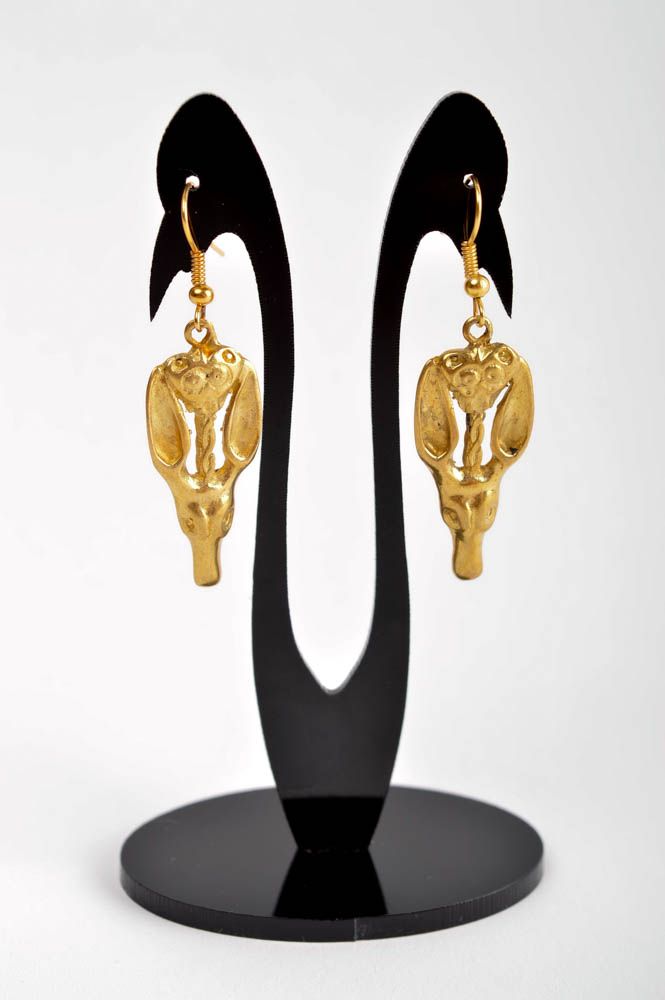 Metall Schmuck handmade ungewöhnlich lange Ohrhänger Ohrringe für Damen schön foto 2