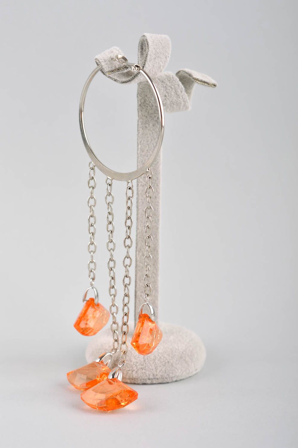Modeschmuck Ohrring handmade Designer Schmuck mit Kristallen Frauen Accessoire foto 2