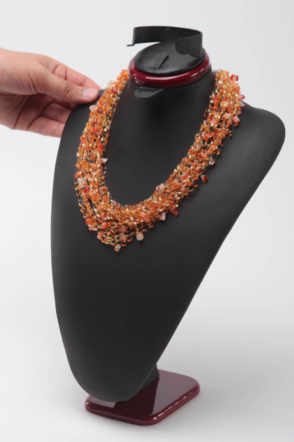 Collier perles rocaille fait main Bijou fantaisie Accessoire femme pierres fines photo 5