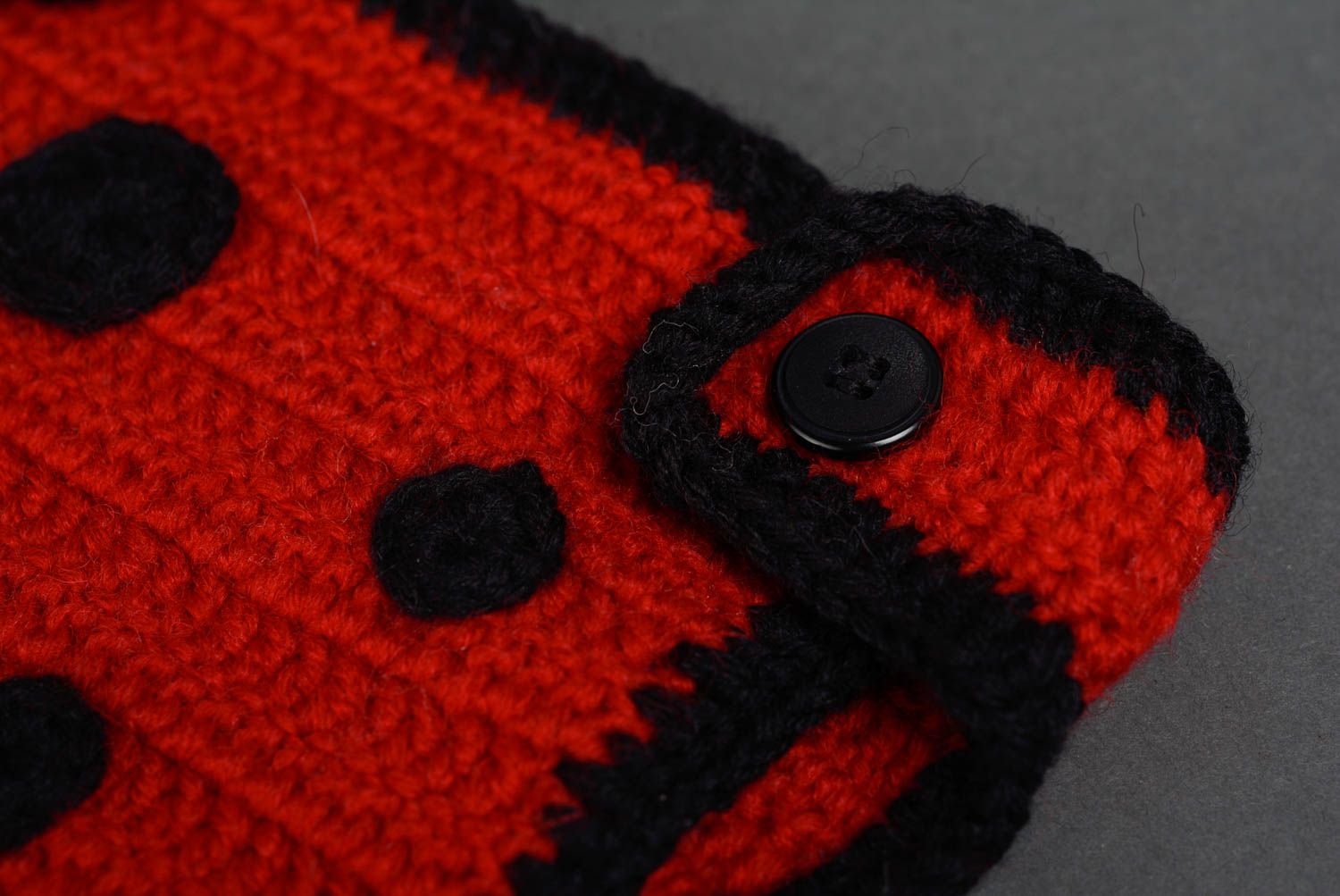 Costume de coccinelle pour bébé tricoté au crochet fait main bonnet et culotte photo 3