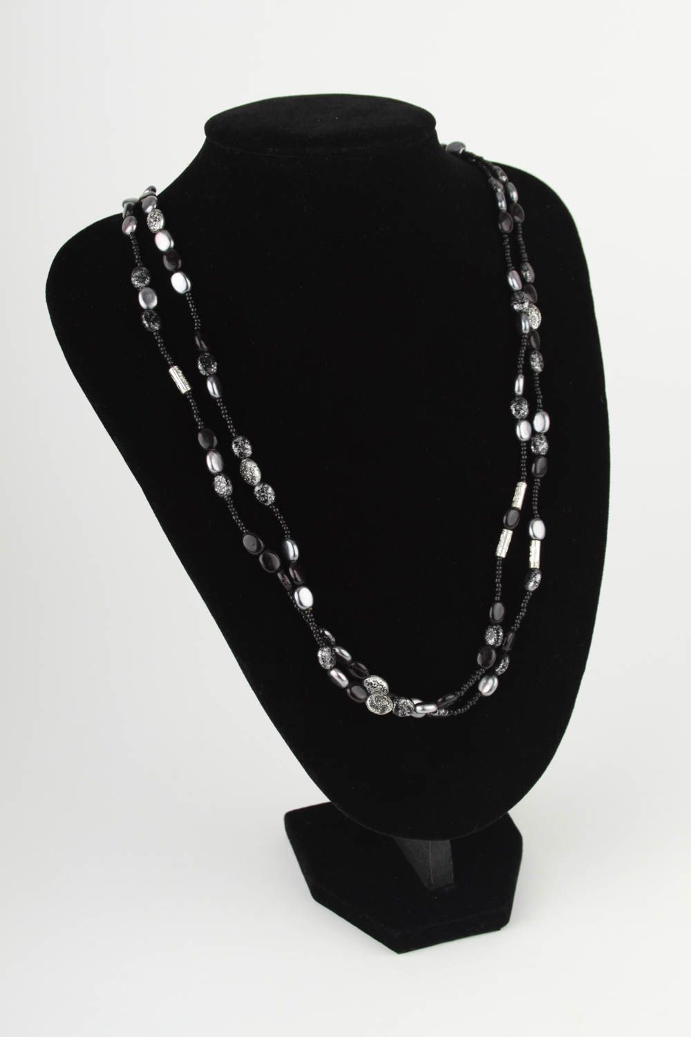 Collier perles de rocaille Bijou fait main perles plastiques Accessoire femme photo 1