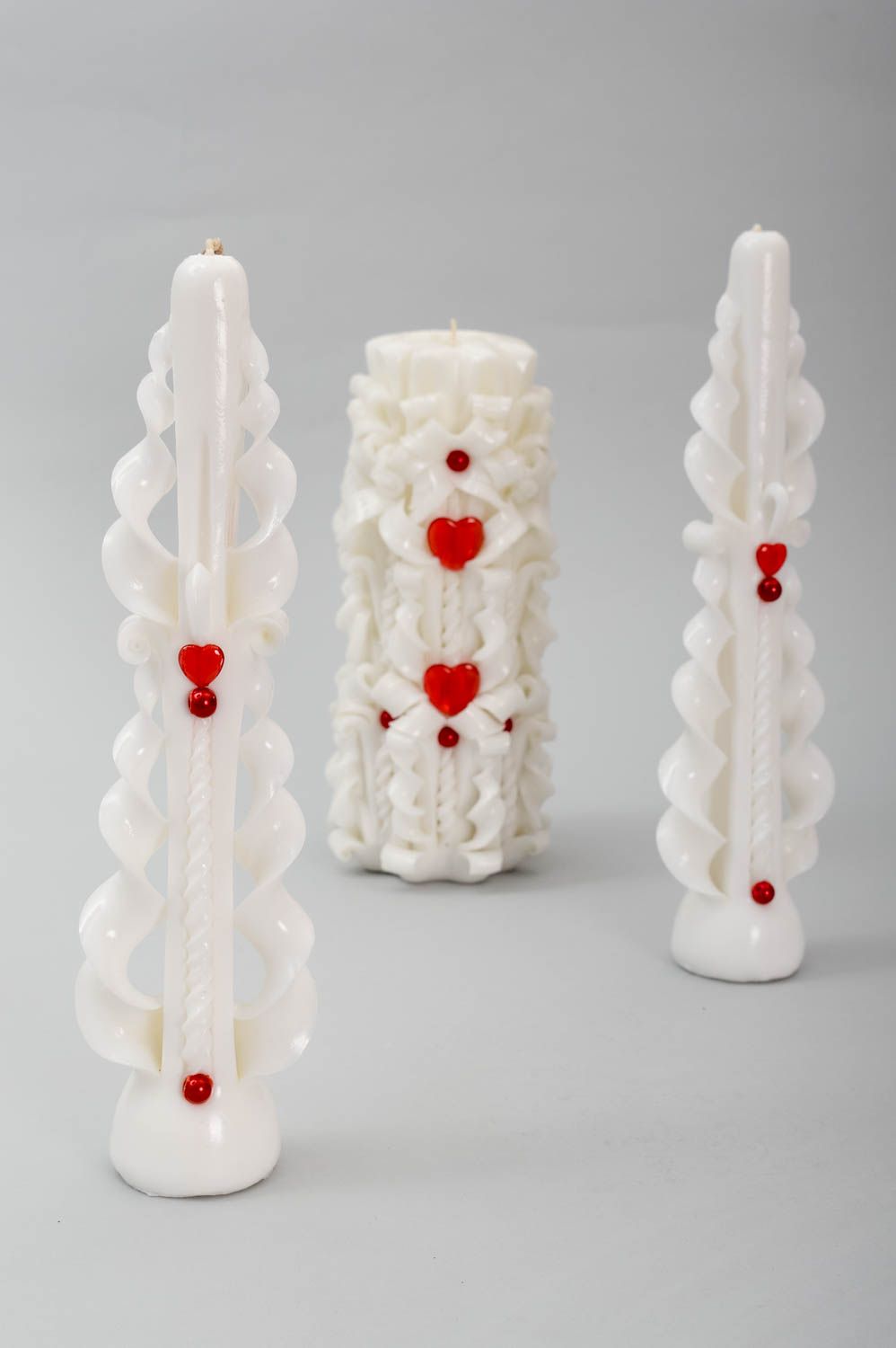 Unusual handmade carved paraffin candles 3 wedding candles interior decorating photo 3