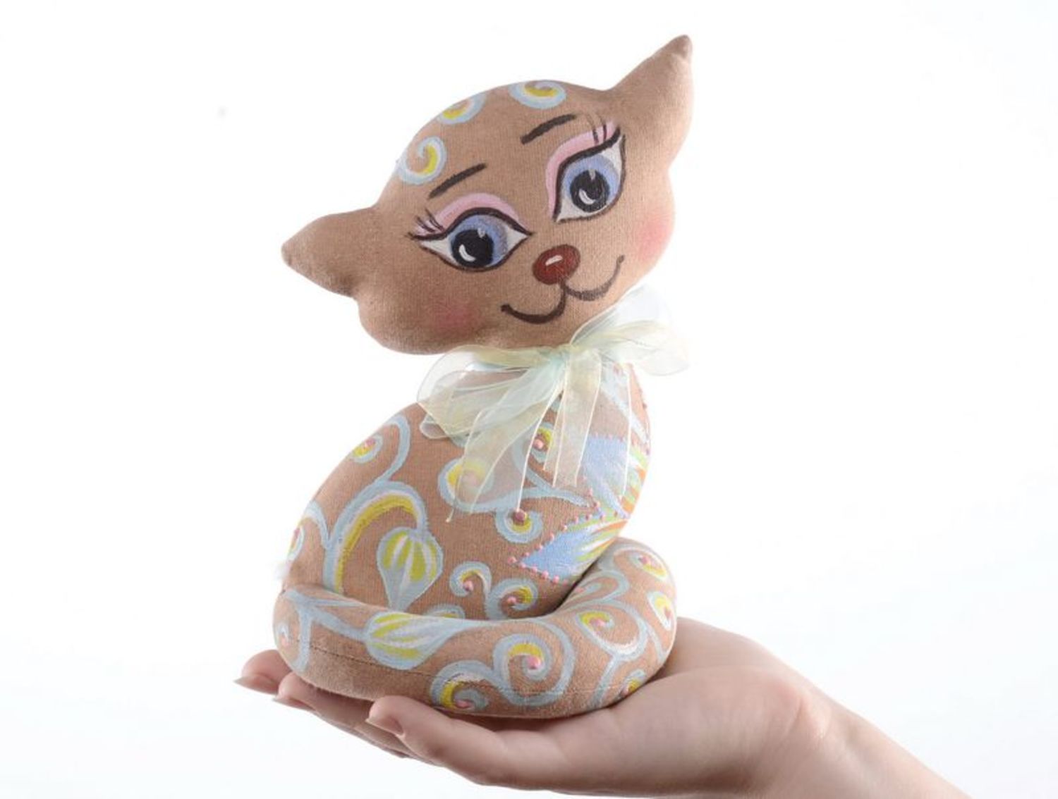 Muñeca tilda animales, juguete de peluche “Gatito”, juguete con aroma de café  foto 3