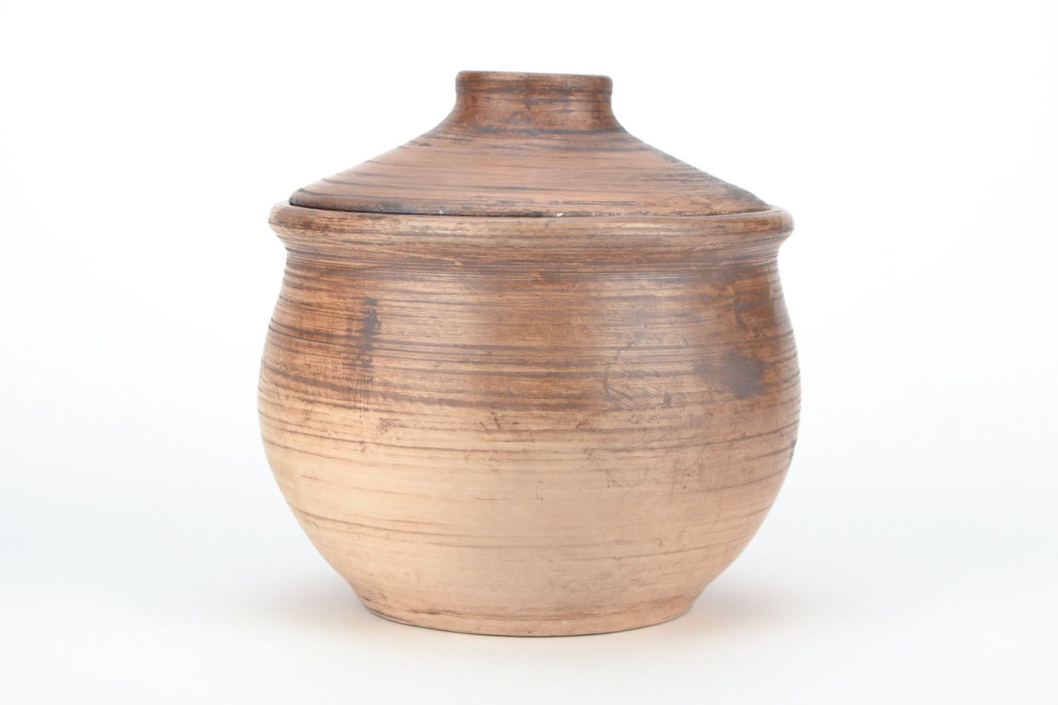 Pot en céramique avec couvercle en argile blanche photo 3