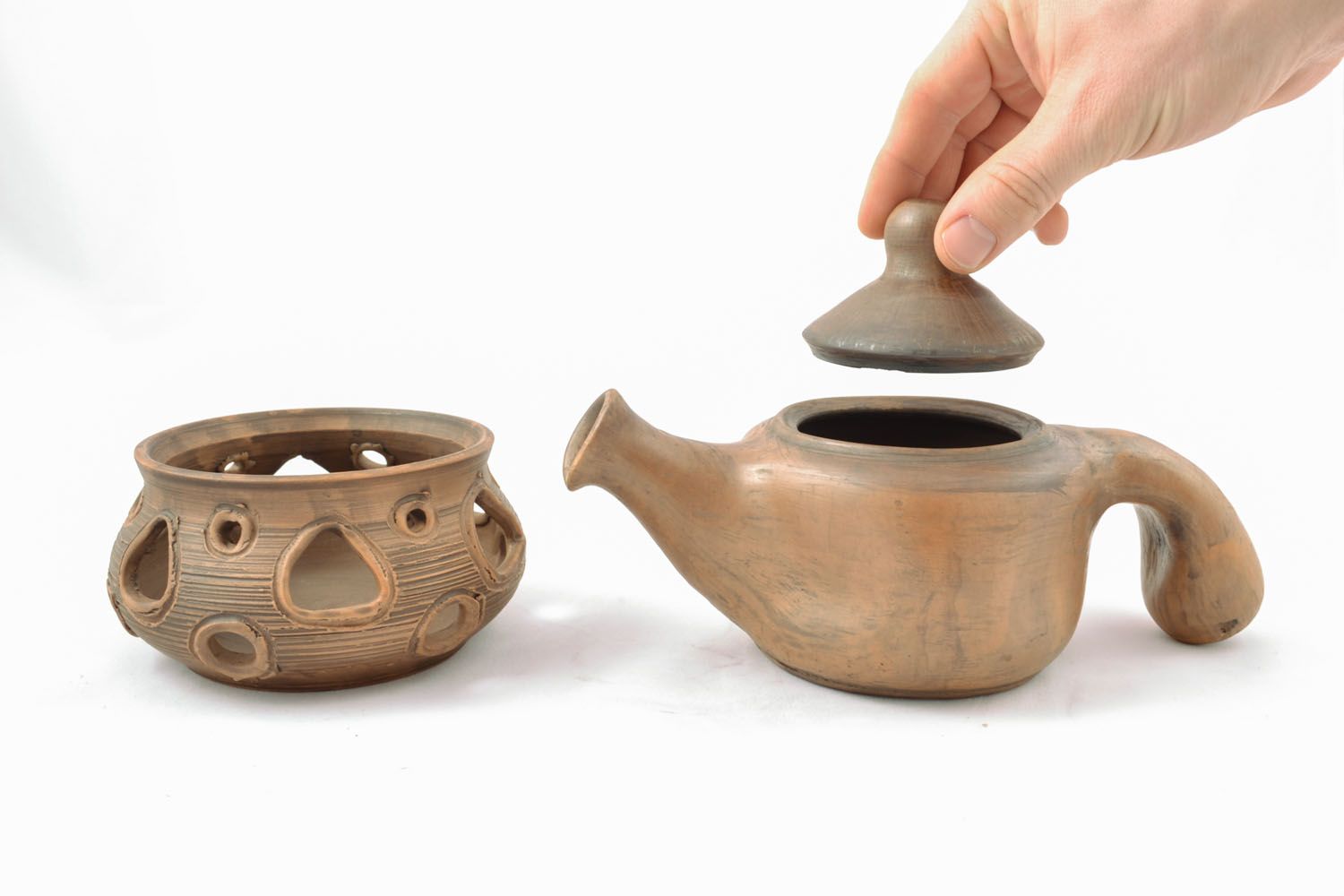 Ceramic teapot with holder photo 5
