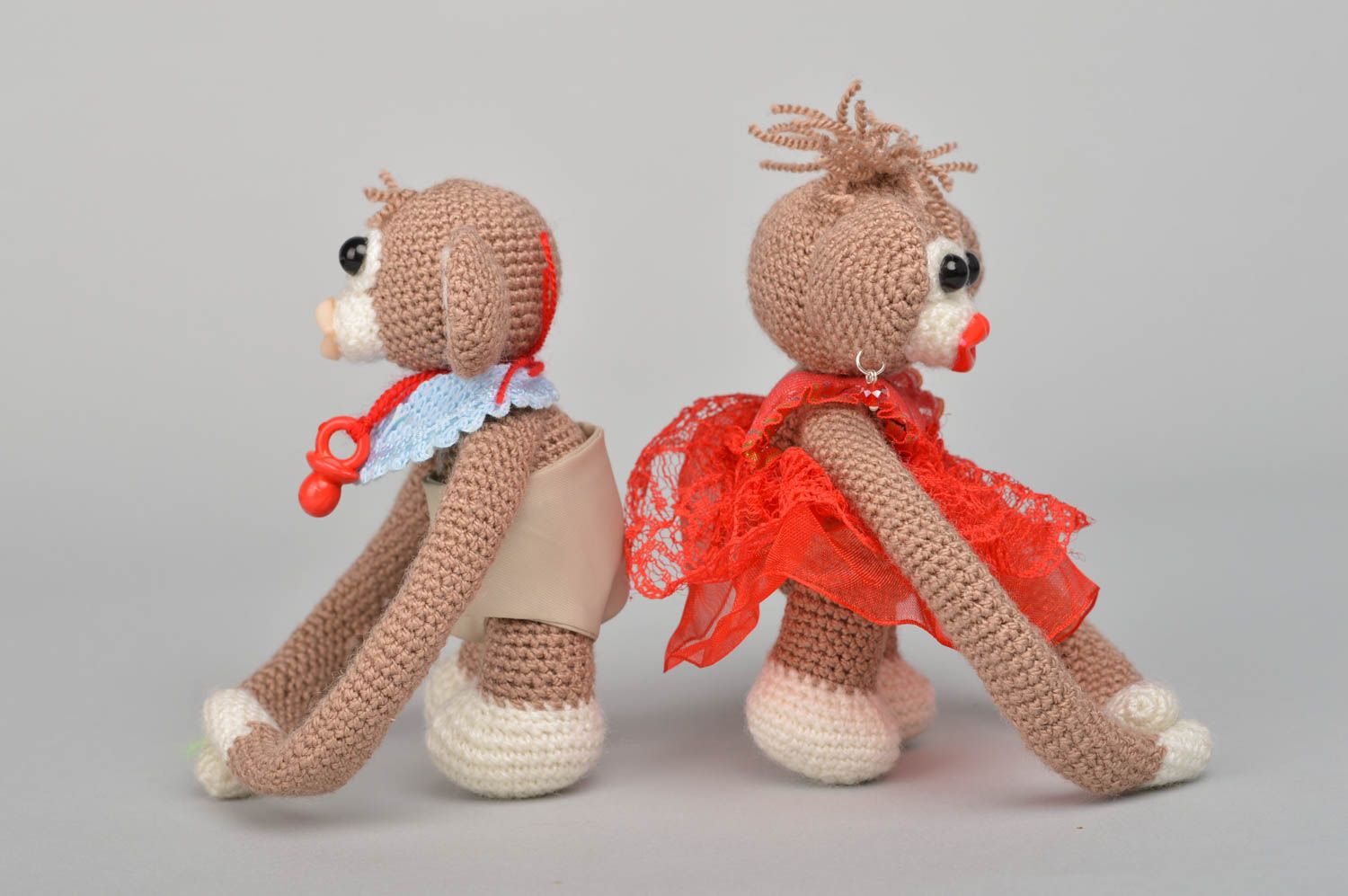 Juguetes artesanales tejidos peluches para niños regalos originales 2 piezas foto 4