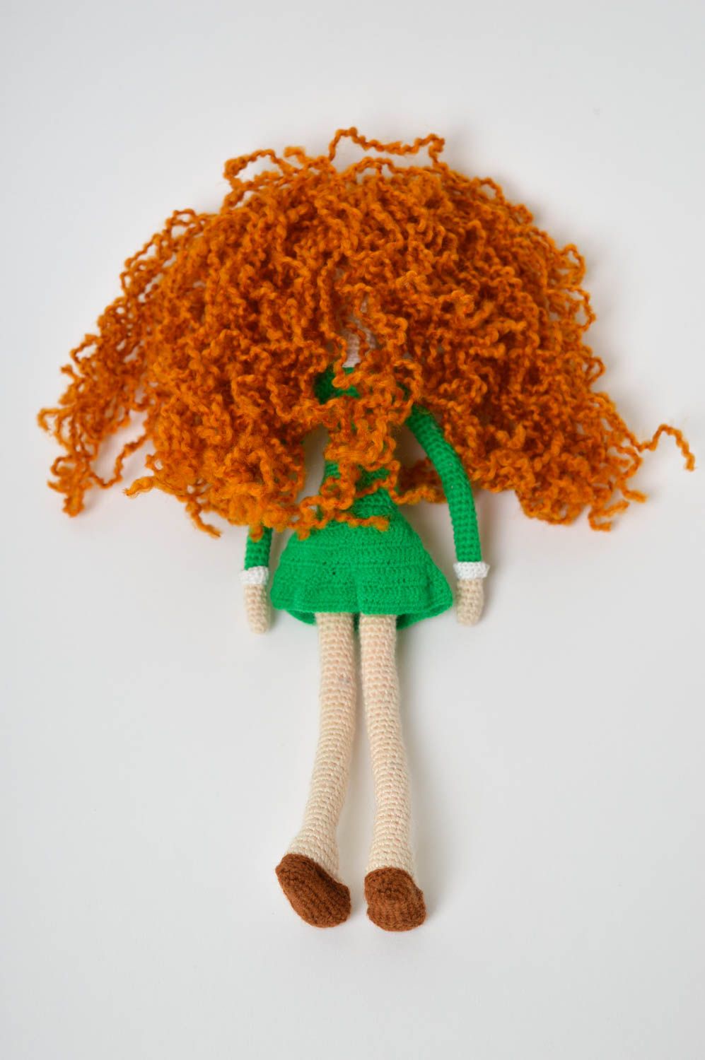 Кукла ручной работы кукла из ткани мягкая кукла красивая в зеленом платье фото 4