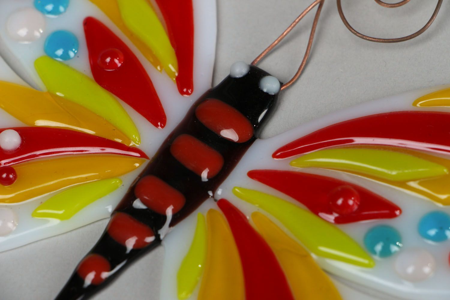 Fusing glass pendant Butterfly photo 3