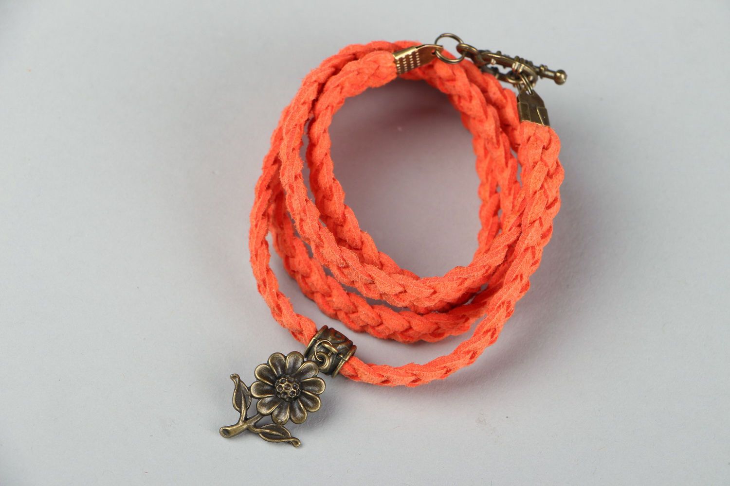Leather bracelet with pendant photo 2