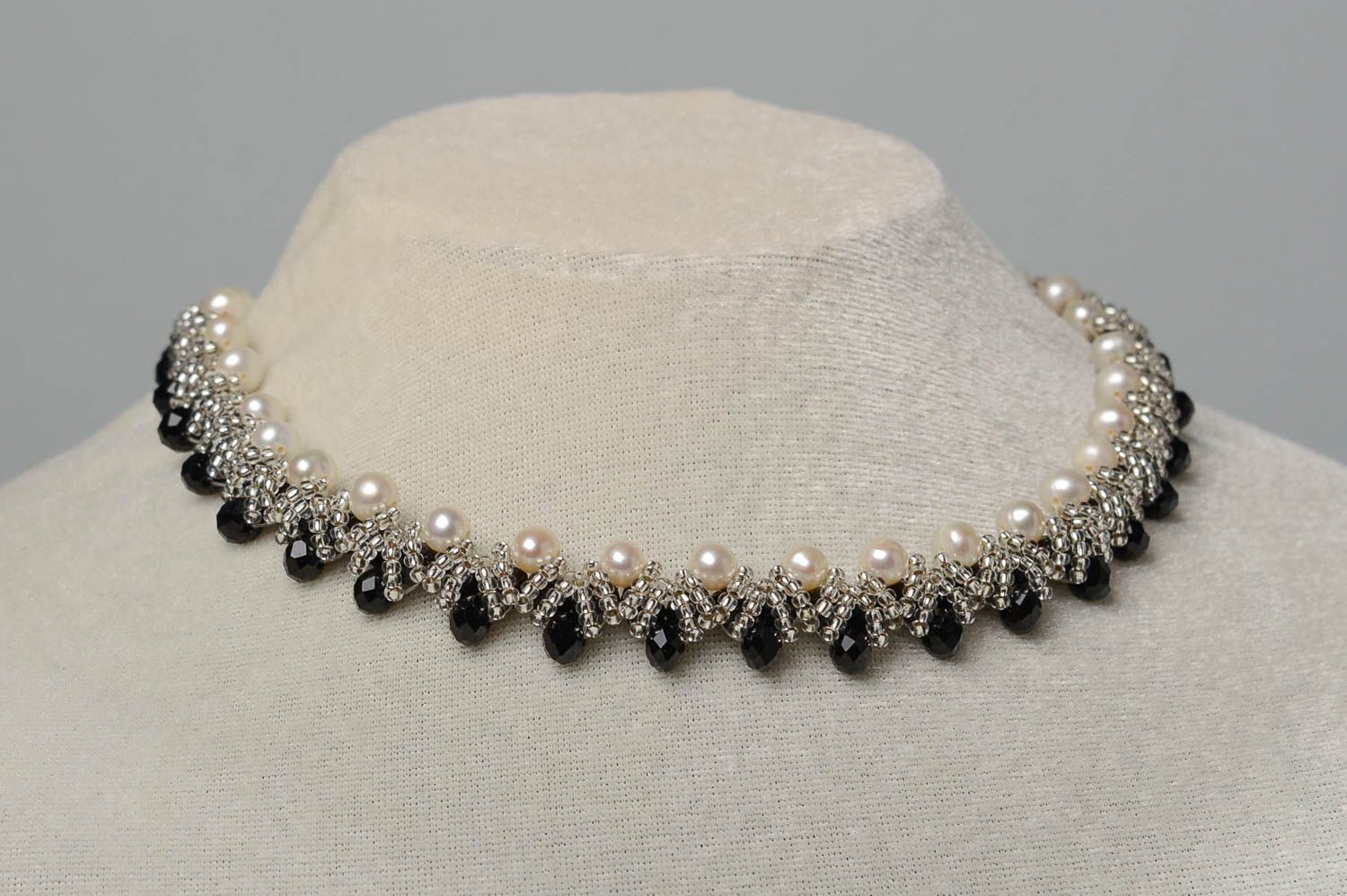 Handmade necklace seed beads necklace designer accessories designer bijouterie photo 2