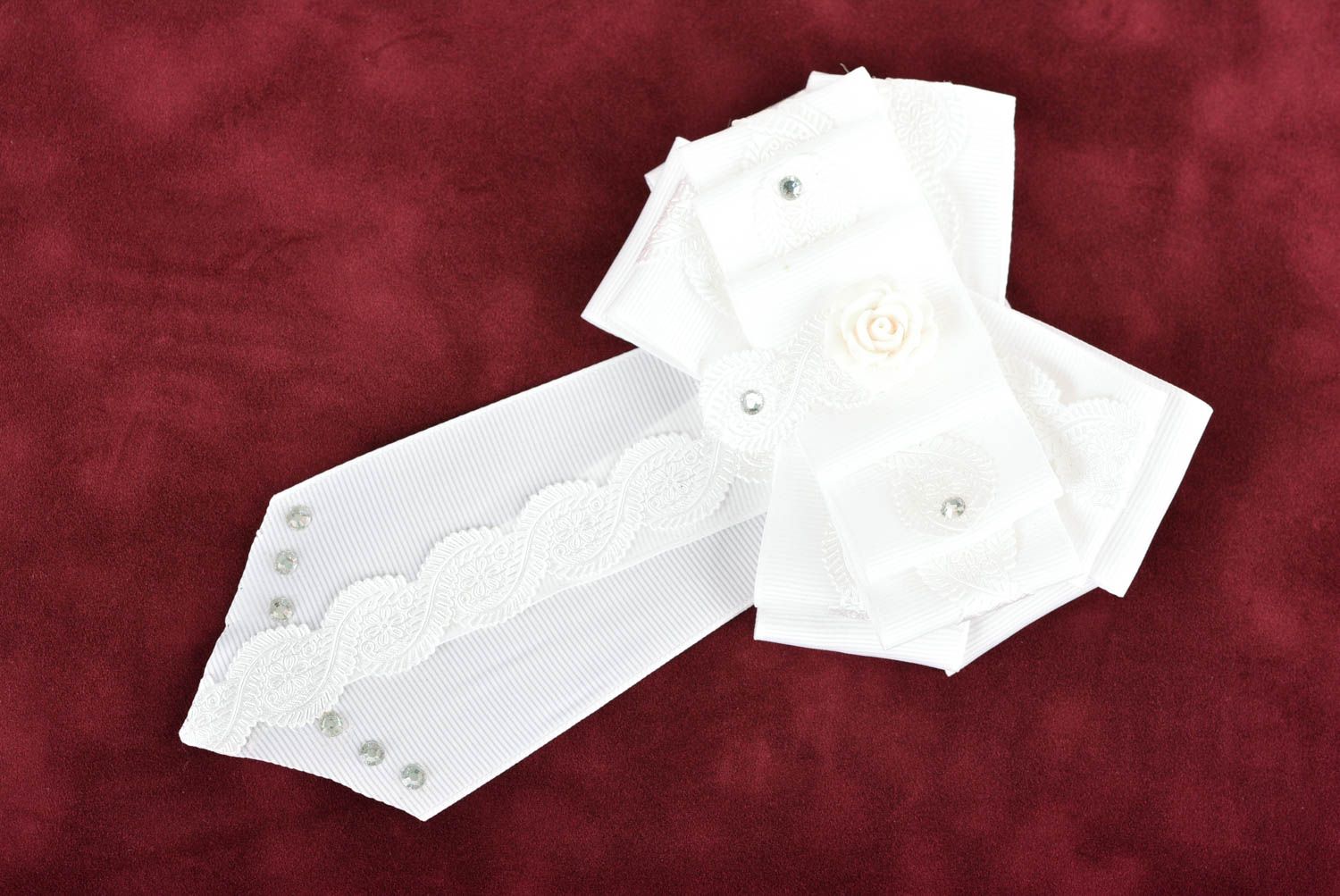 Handmade kanzashi brooch bow brooch rep ribbon brooch for women designer jewelry photo 1