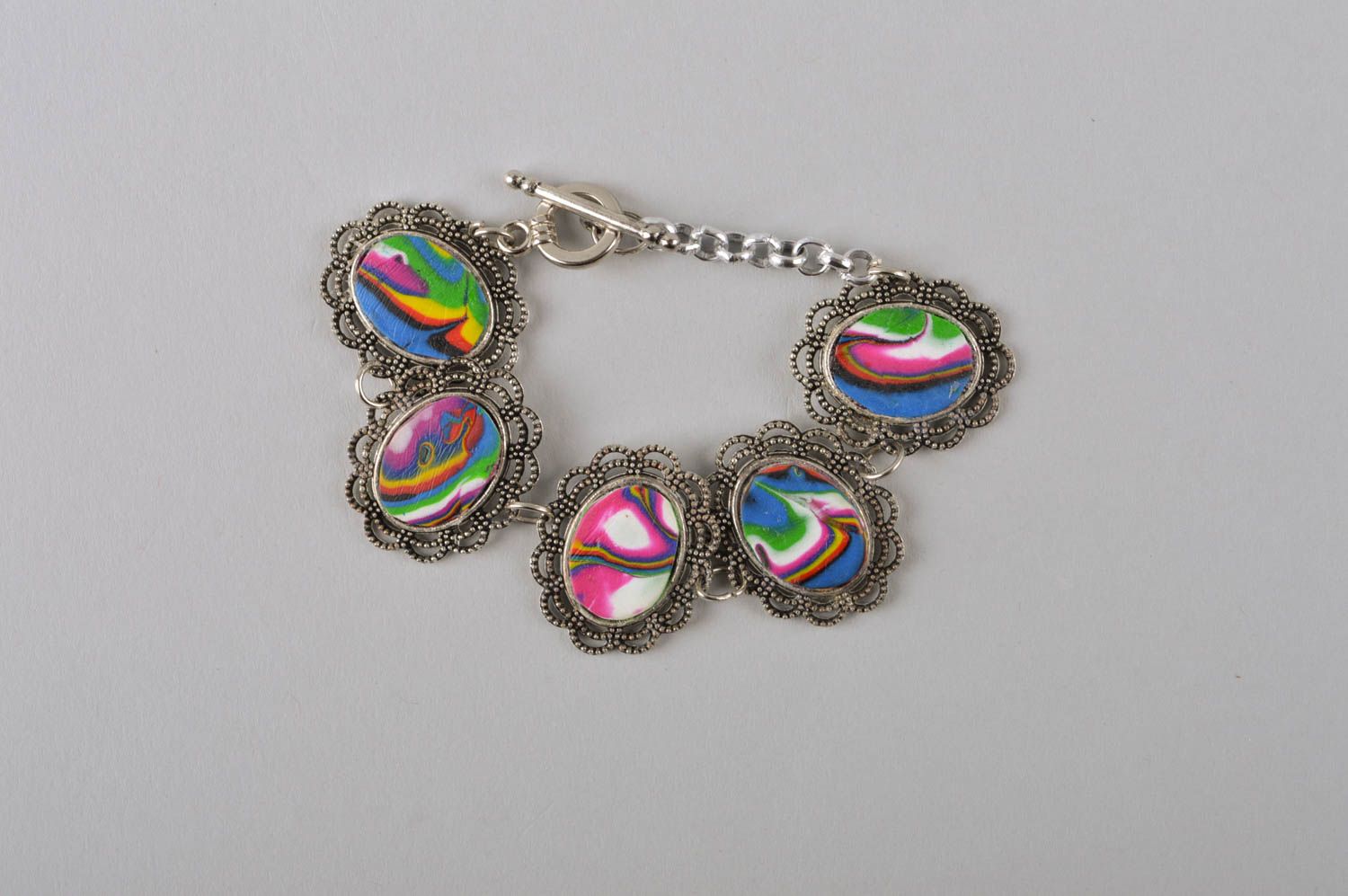 Stylish colorful bracelet unusual wrist bracelet handmade female jewelry photo 4