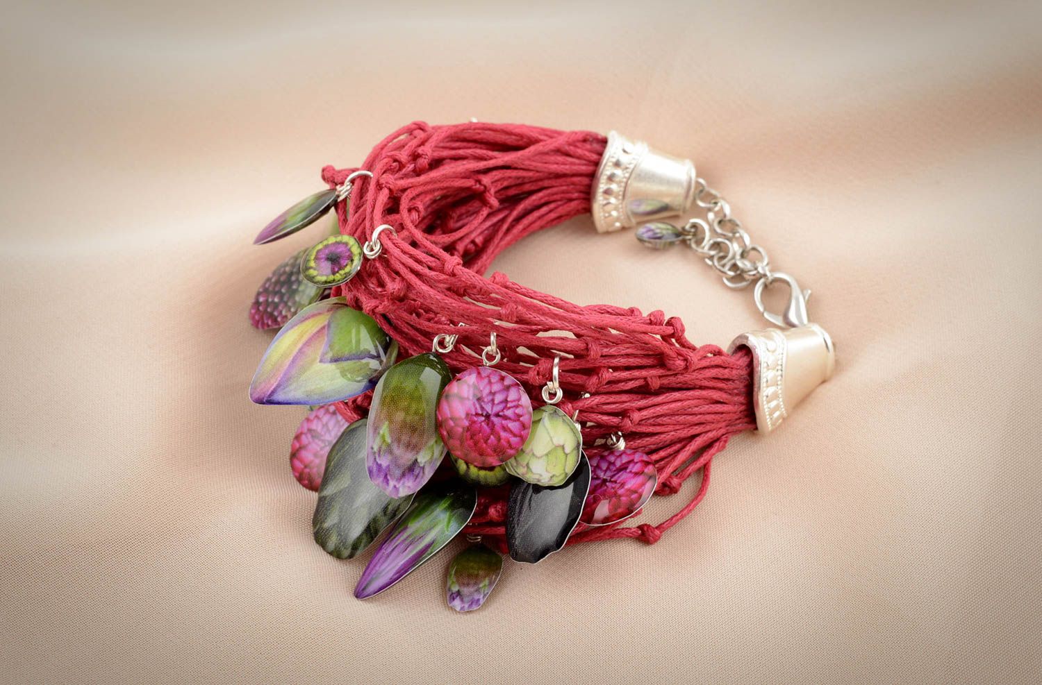 Handmade wrist bracelet beautiful cute bracelet stylish textile jewelry photo 5