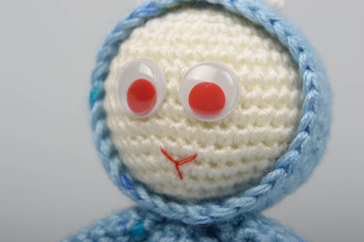 Peluche lapin Doudou fait main tricoté au crochet en coton Cadeau enfant photo 3