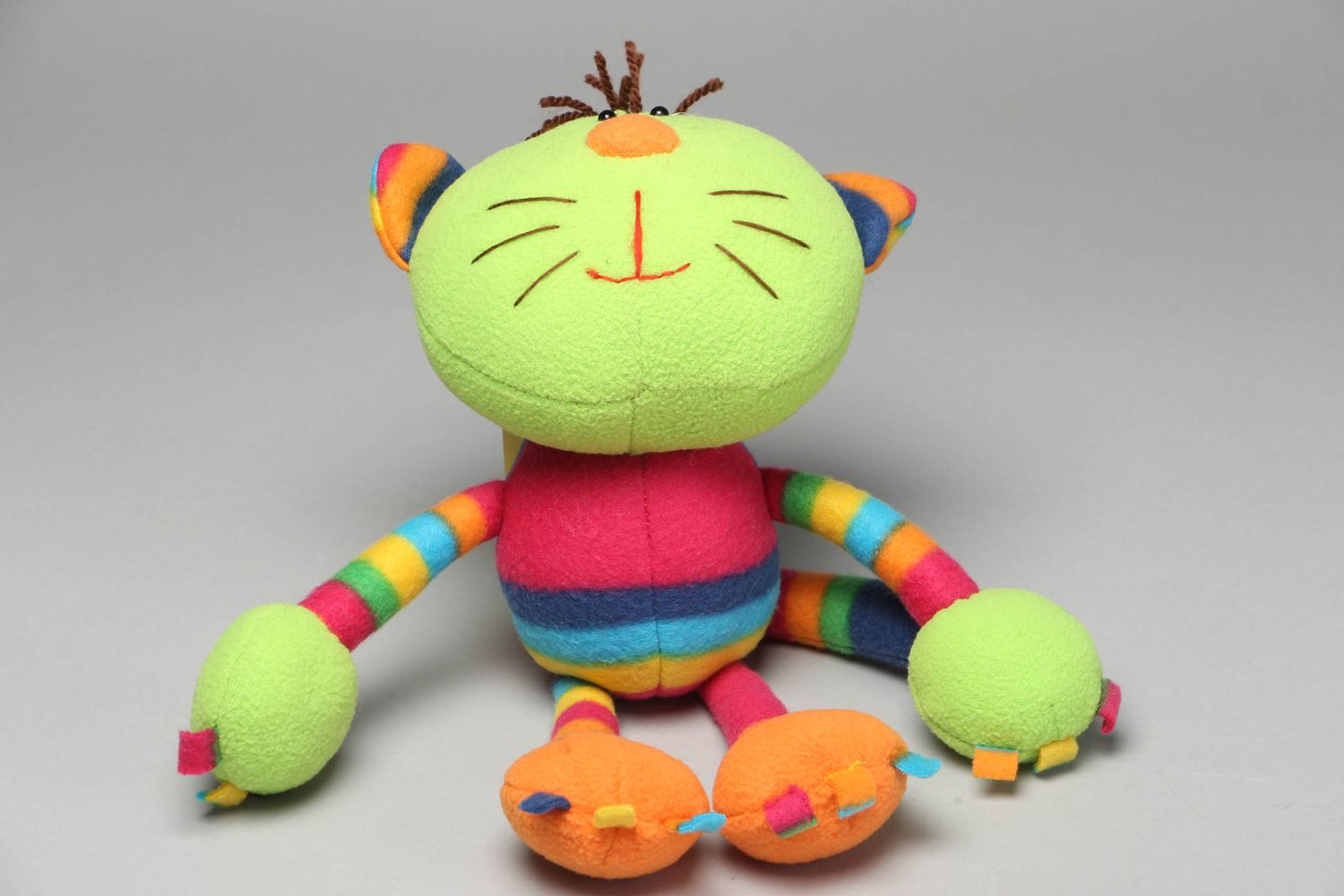 Мягкая тканевая игрушка Радужный кот фото 1
