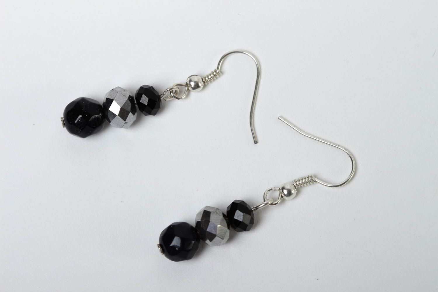 Handmade earrings with aventurine beads earrings with charms designer jewelry photo 2