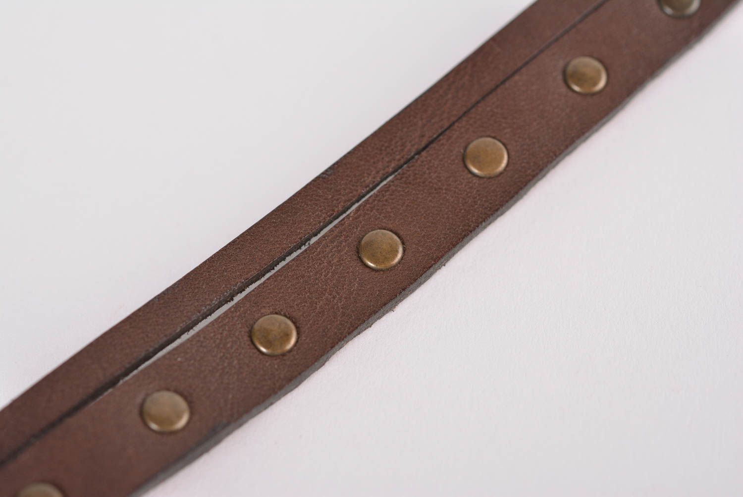 Bracelet cuir Bijou fait main ton marron simple cadeau Accessoire design photo 5