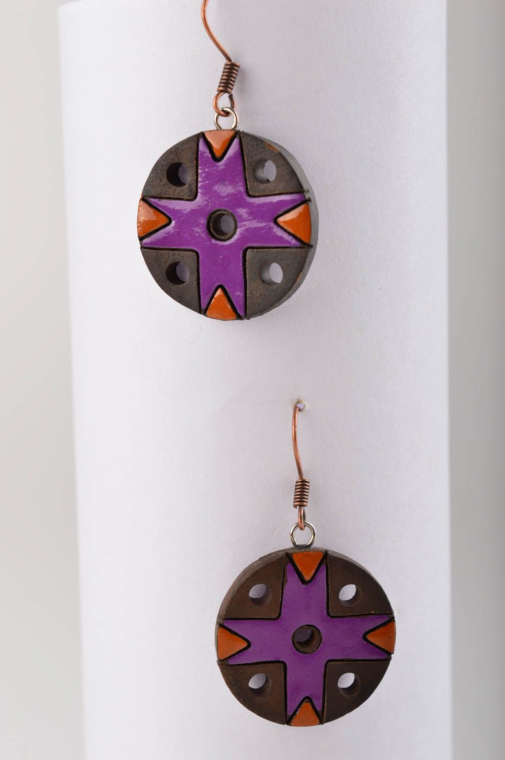 Homemade jewelry ceramic earrings womens earrings designer accessories photo 2