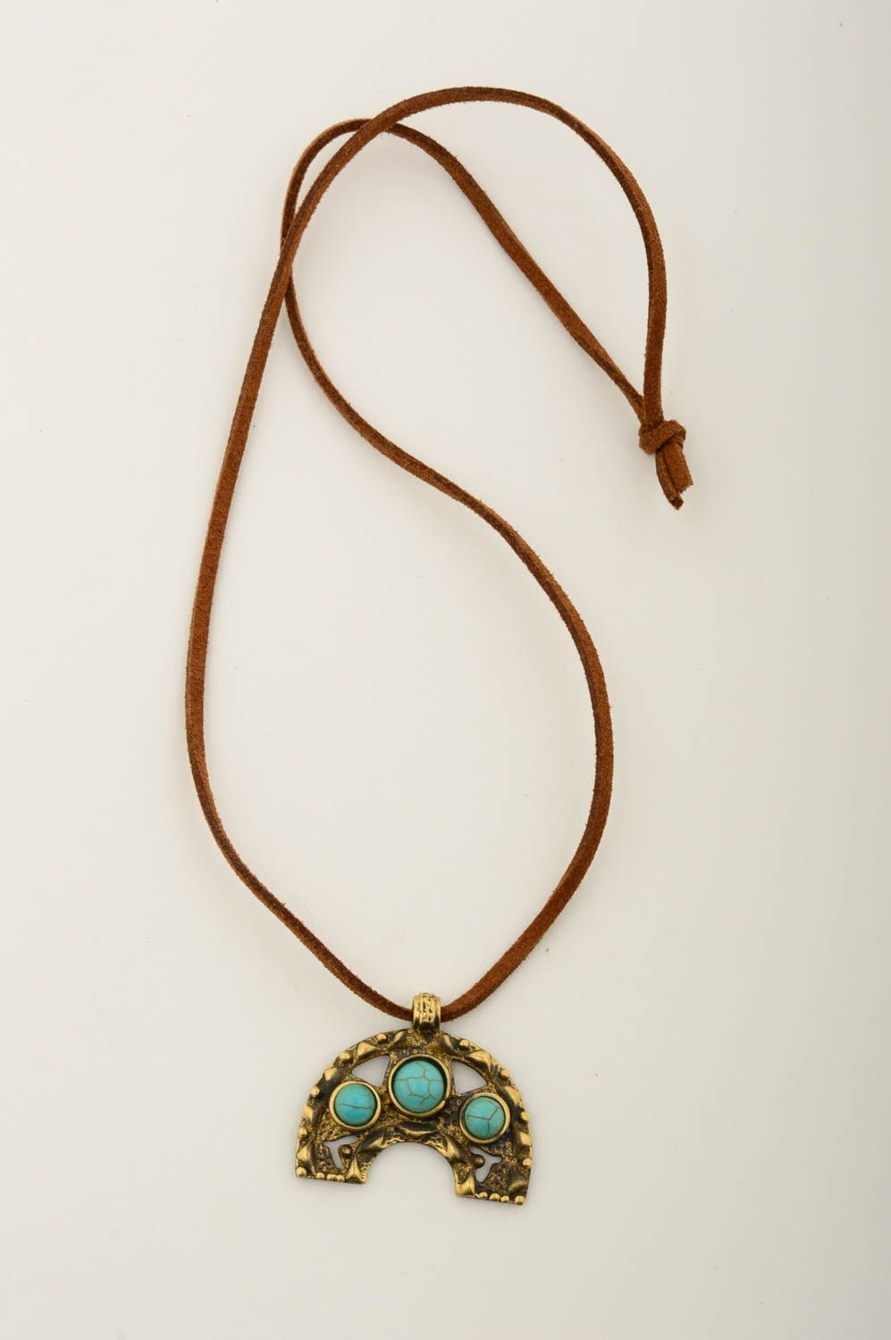 Handmade pendant with turquoise unusual metal pendant designer accessory photo 3