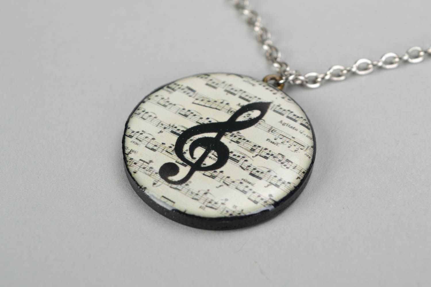 Polymer clay pendant Melody photo 4