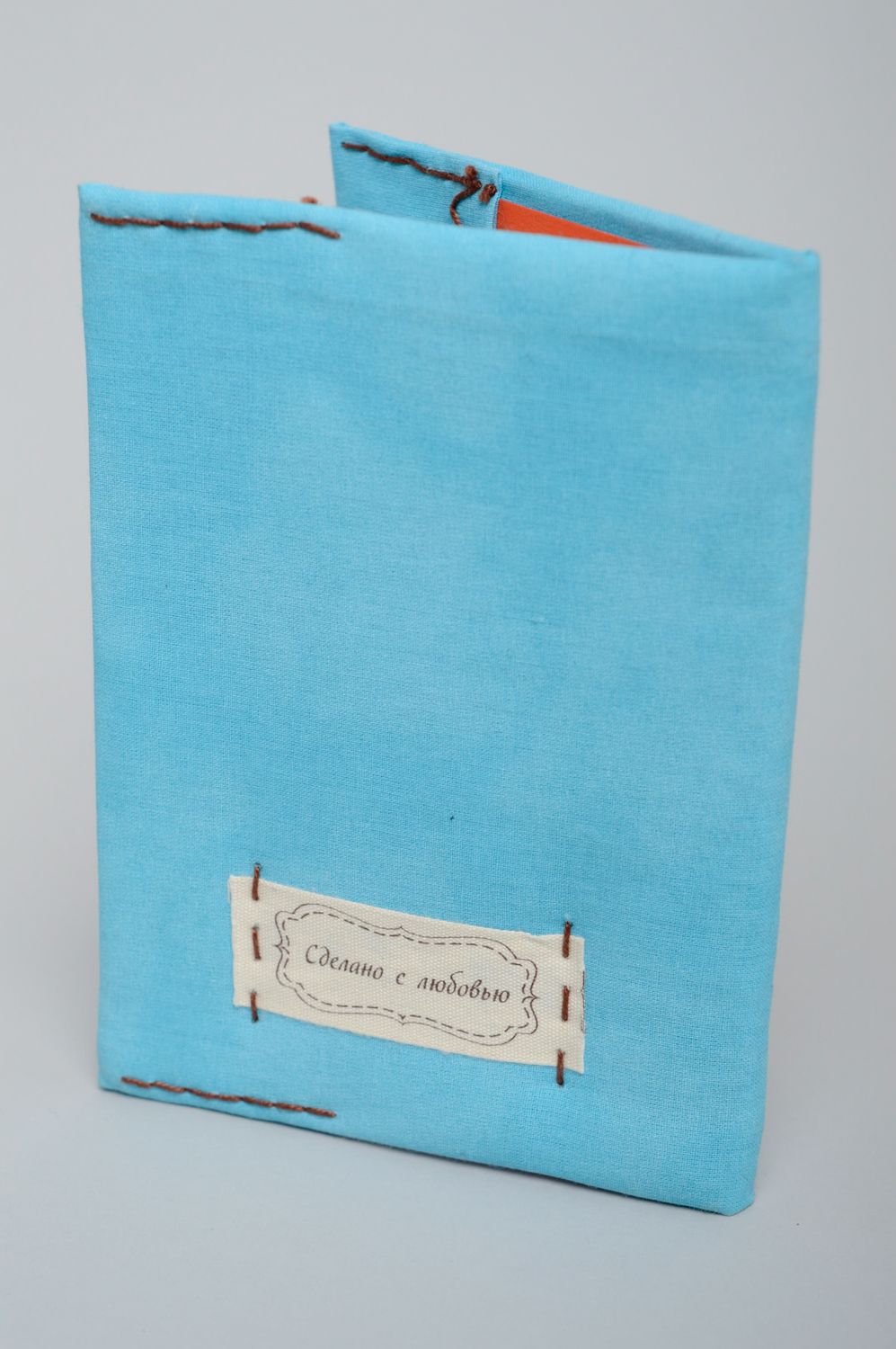 Обложка на паспорт скрапбукинг голубая винтаж  фото 4