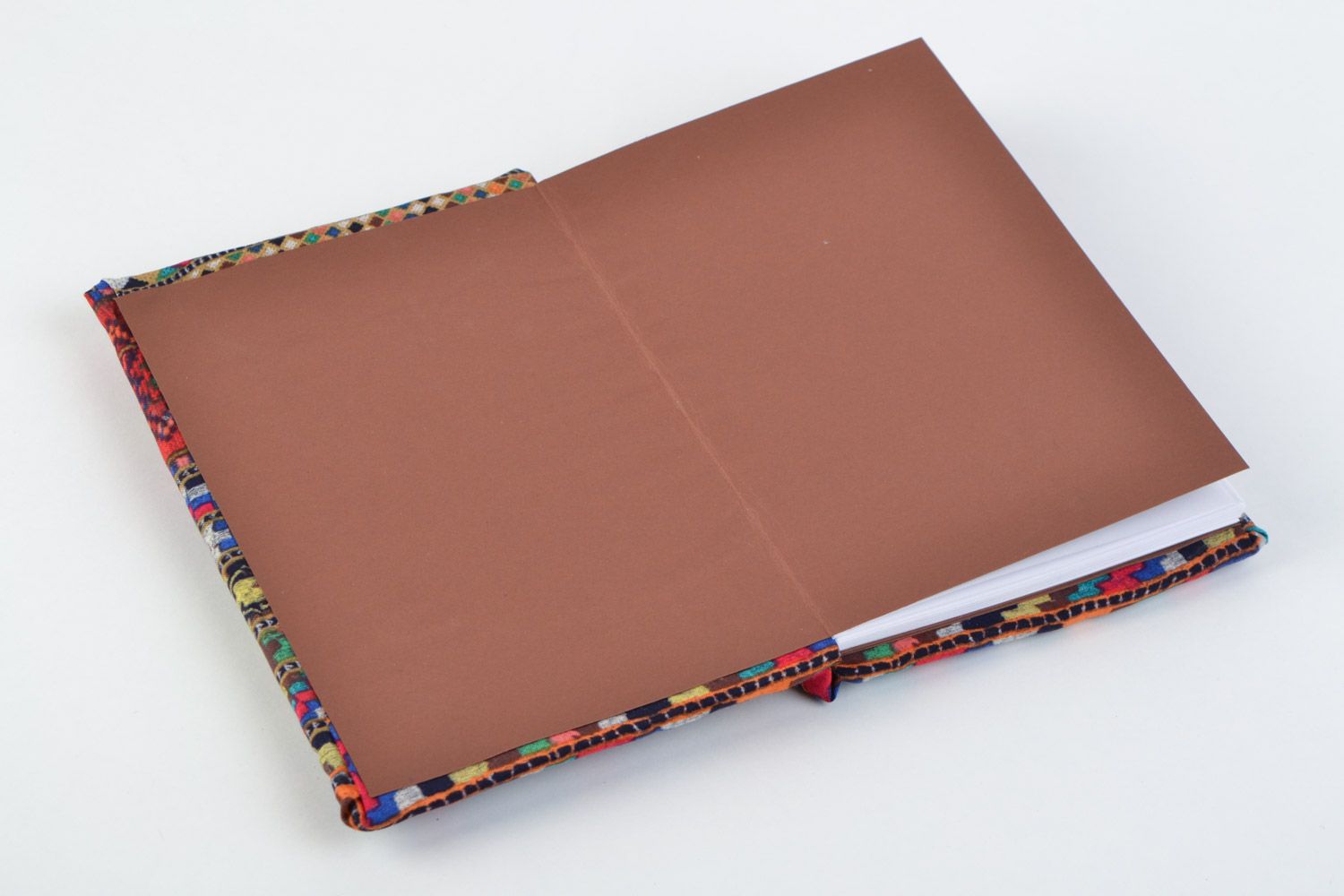 Stilvoller schöner handmade Notizblock mit Muster und Stoff Umschlag 60 Blätter  foto 3