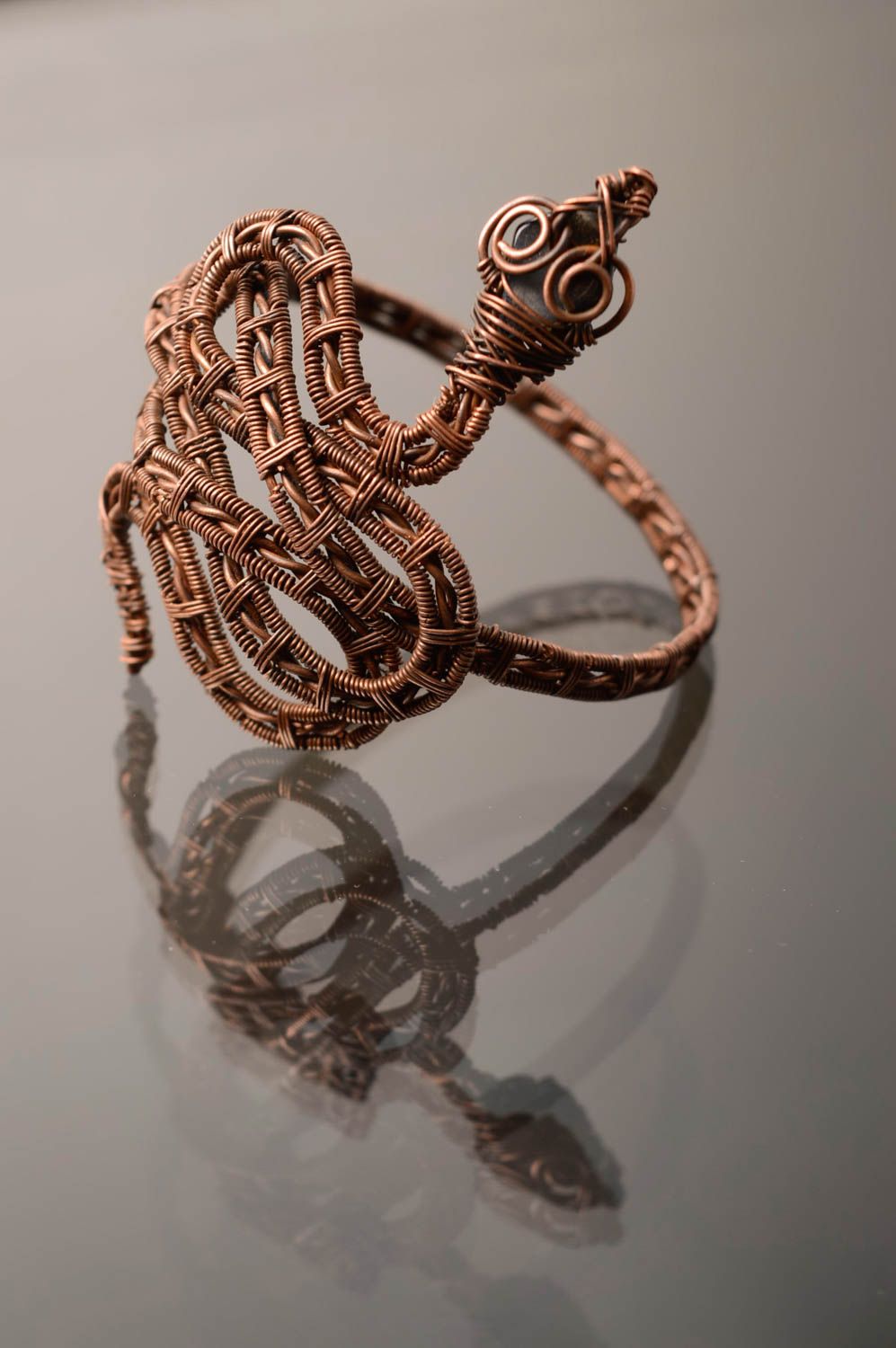 Massive copper bracelet Snake photo 1