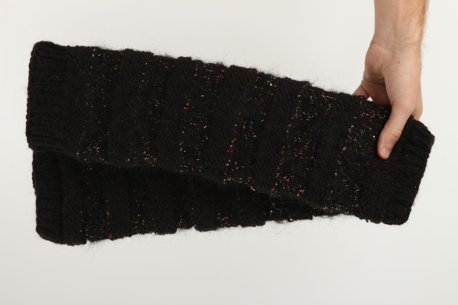 Handmade schöne schwarze Beinstulpen Accessoire für Frauen Beinstulpen Wolle  foto 5