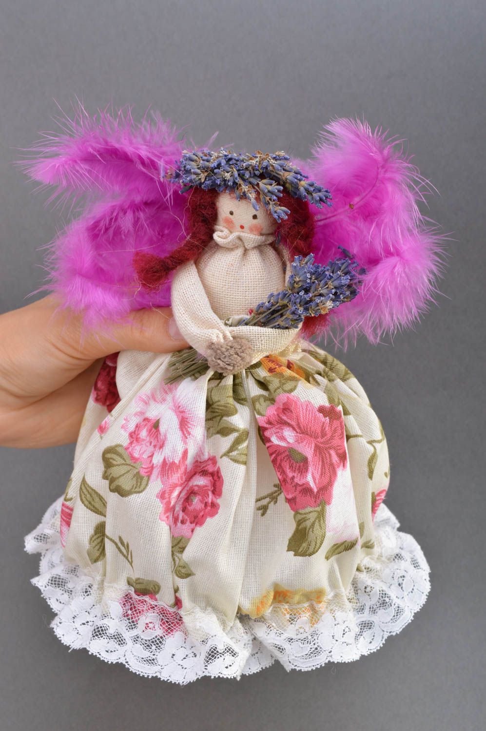 Handmade Stoff Puppe Kinder Spielzeug Geschenk für Mädchen Fee mit Locken foto 5