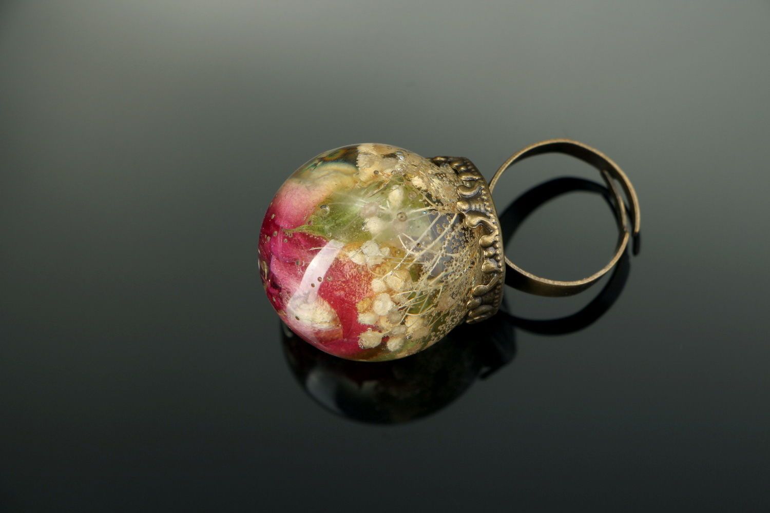 Ring with natural plants photo 3