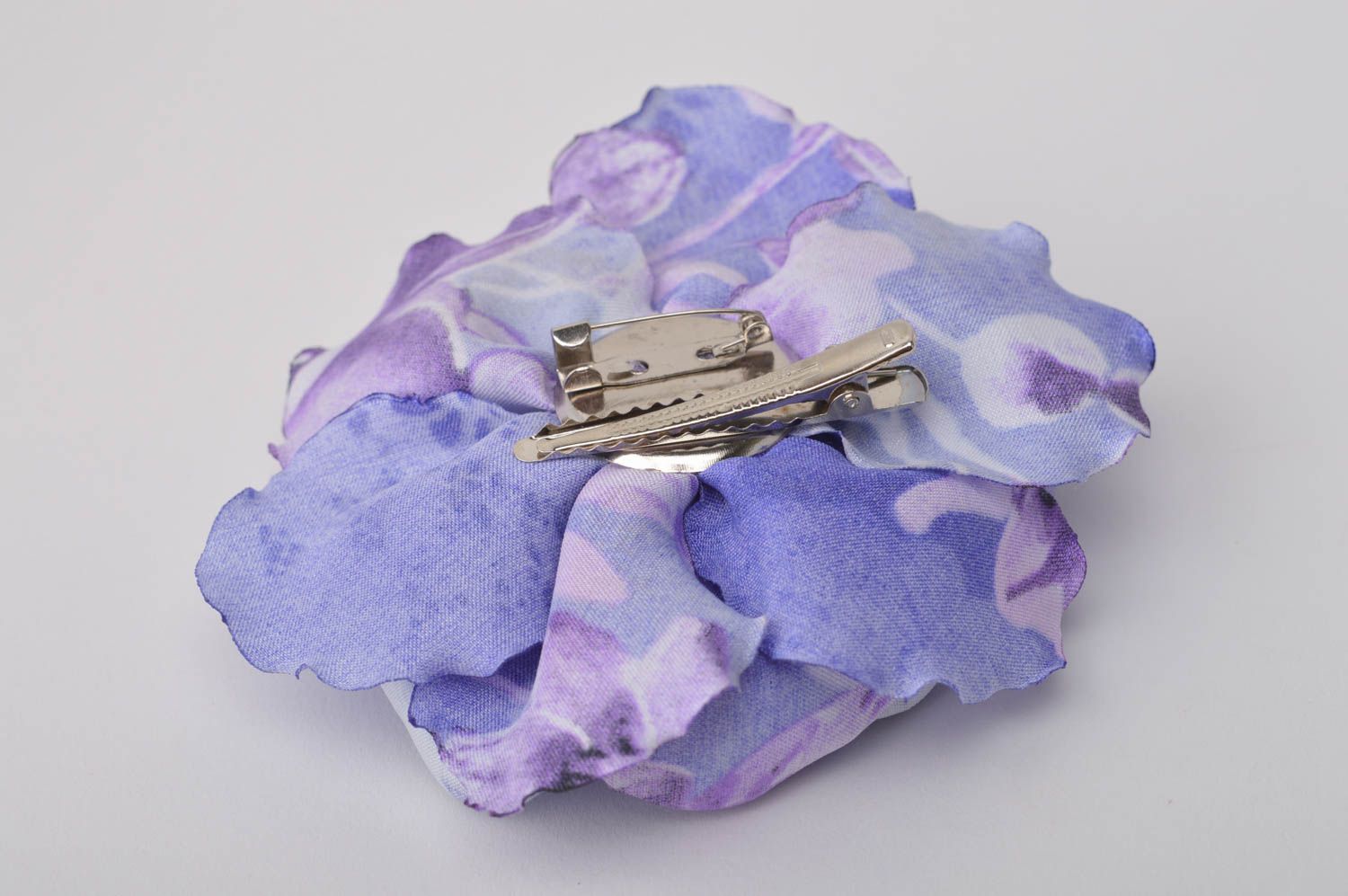 Pinza broche de flor azul hecho a mano accesorio transformador regalo original foto 10