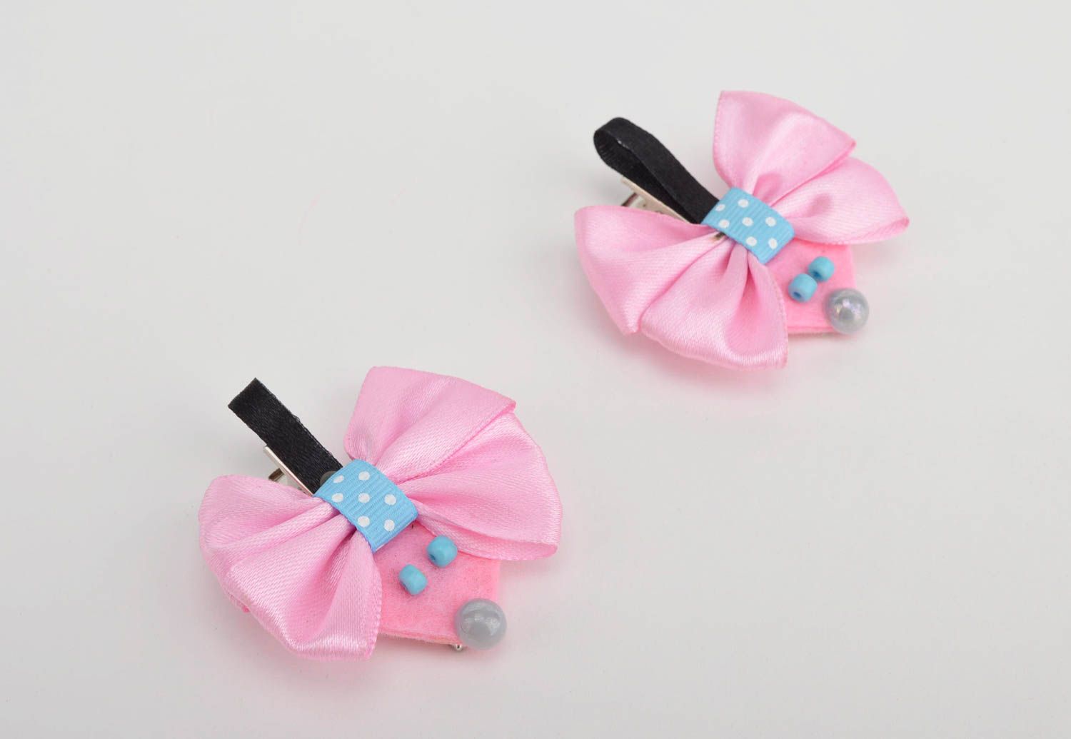 Rosa Schleifen Haarspangen handgemachter Schmuck Accessoires für Mädchen Mäuse foto 5