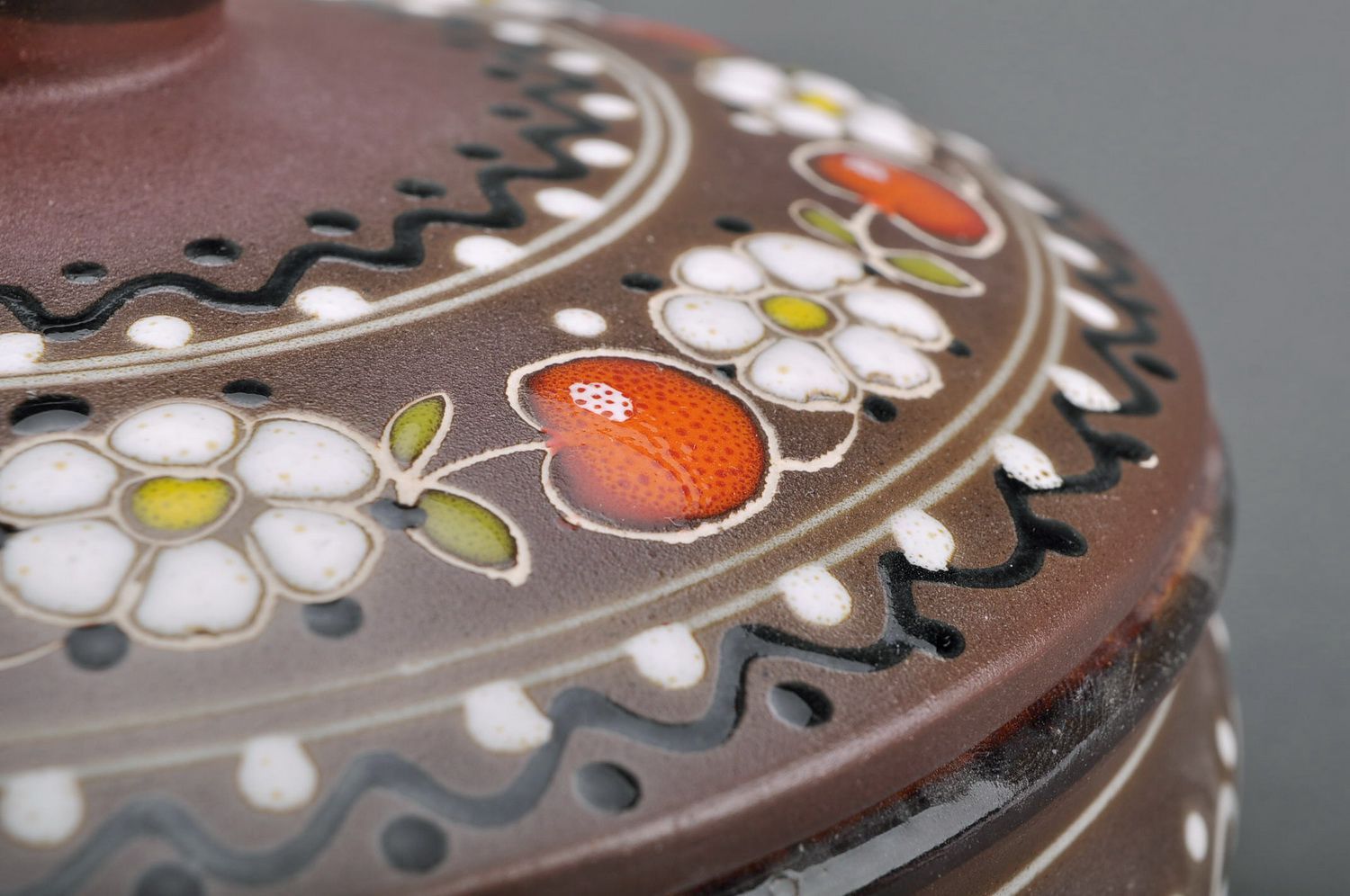 Cocotte céramique artisanale à cerises photo 2