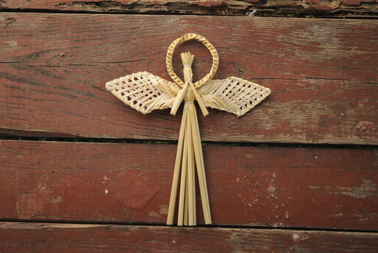 Charm made from straw Angel  photo 5