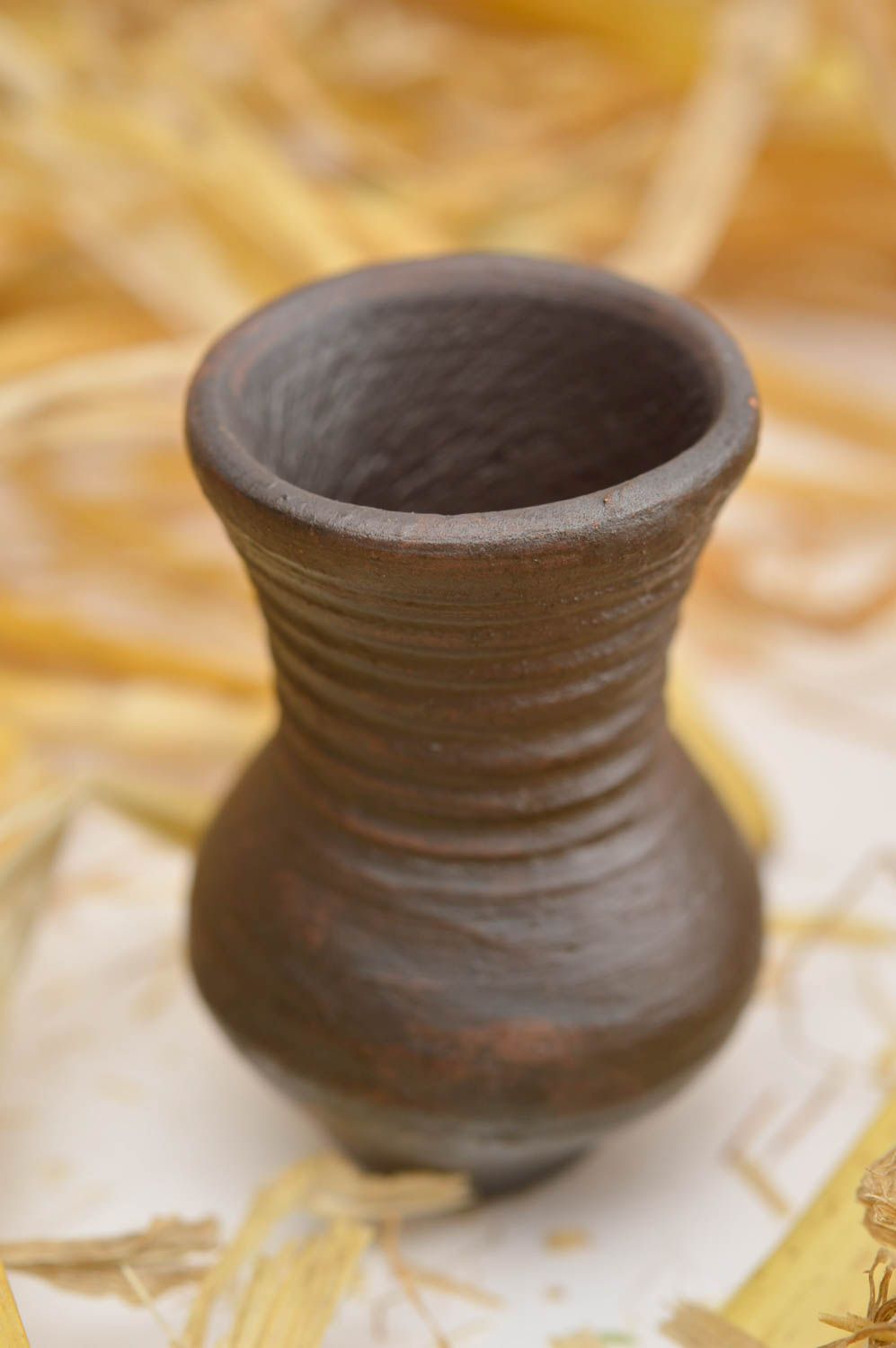 Brown miniature vase ceramic figurines for table or shelf décor 0,012 lb photo 2