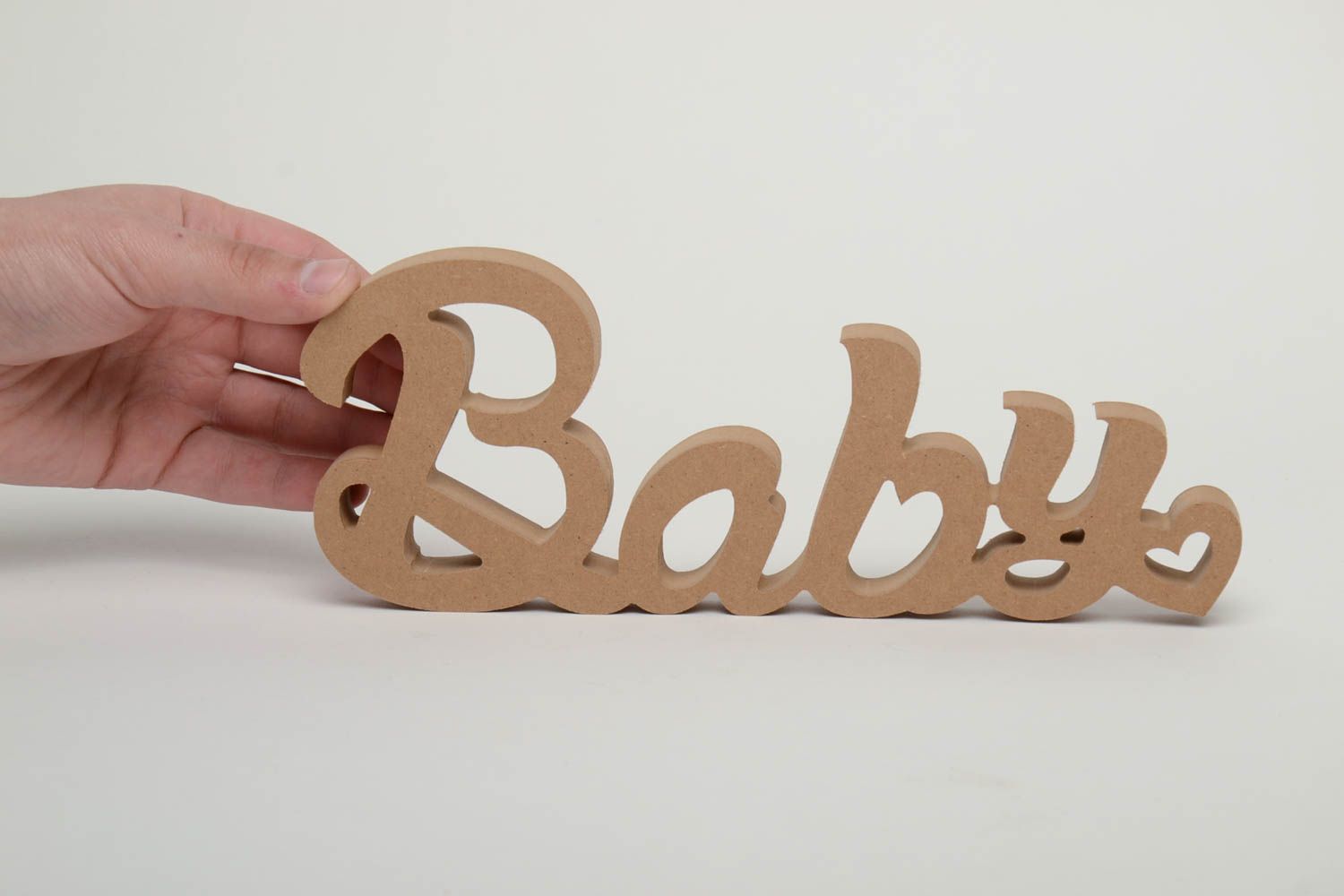 Holz Schriftzug Baby aus mitteldichter Faserplatte foto 5