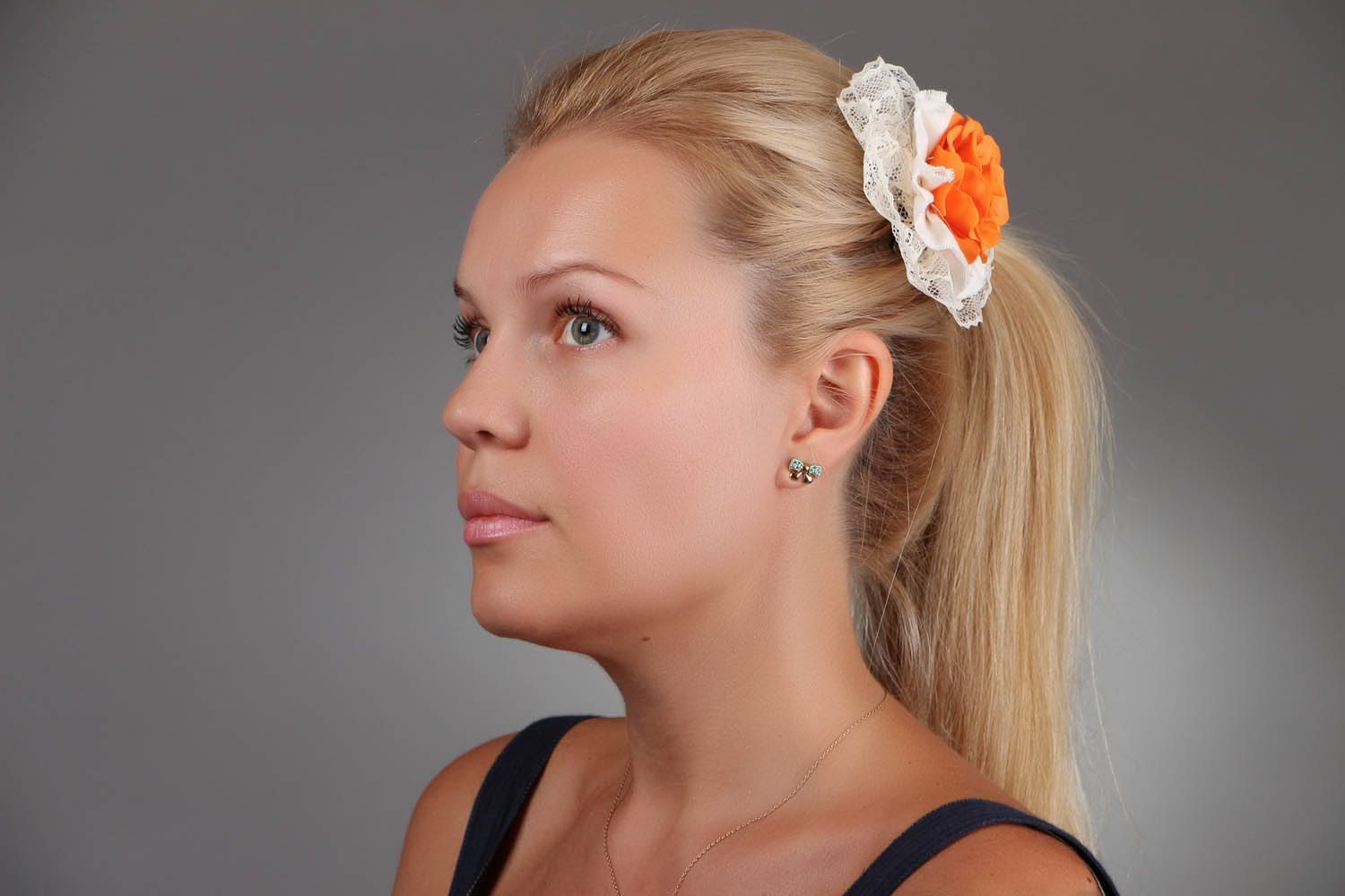 Hair barrette with flower photo 5