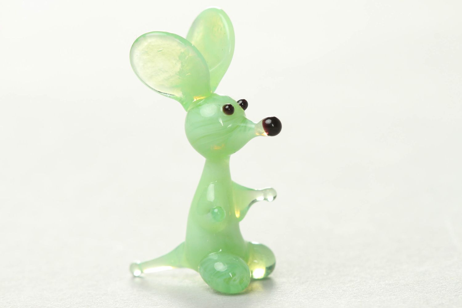 Figurine miniature en verre lampwork souris photo 1