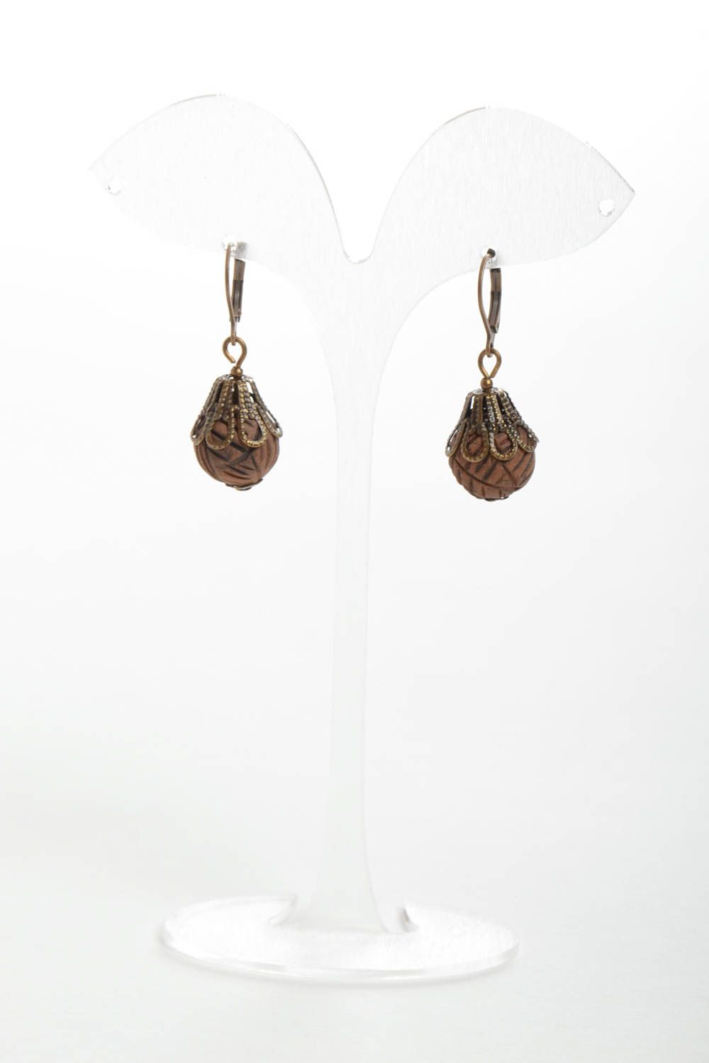 Stylish handmade clay earrings ceramic earrings for women designer accessories photo 2