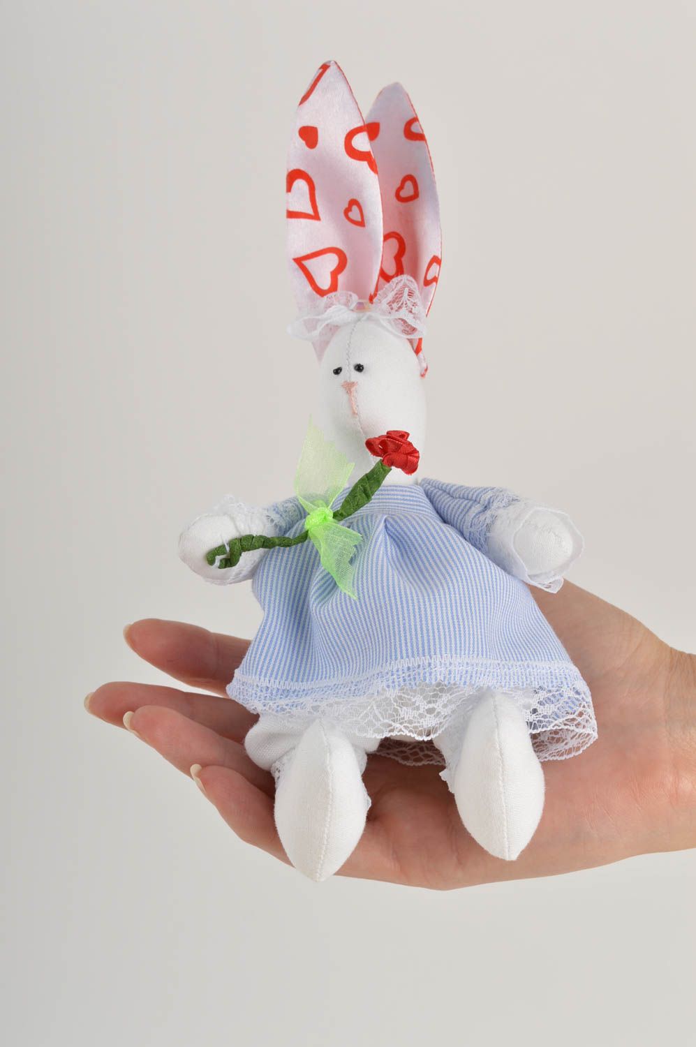 Авторская игрушка ручной работы игрушка заяц стильный подарок для ребенка и дома фото 5